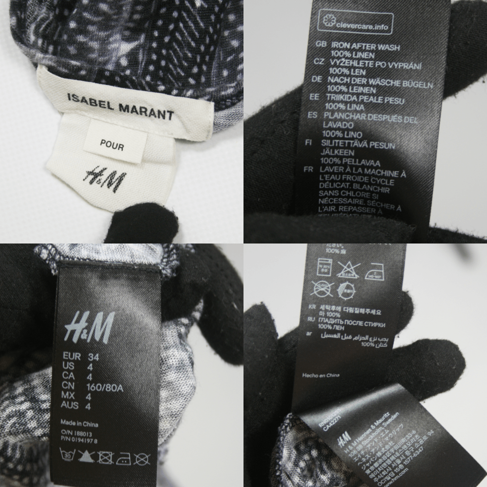 H&M × Isabel Marant Linen Printed Tank Top Size XXS / US 00 / IT 34 - 5 Thumbnail