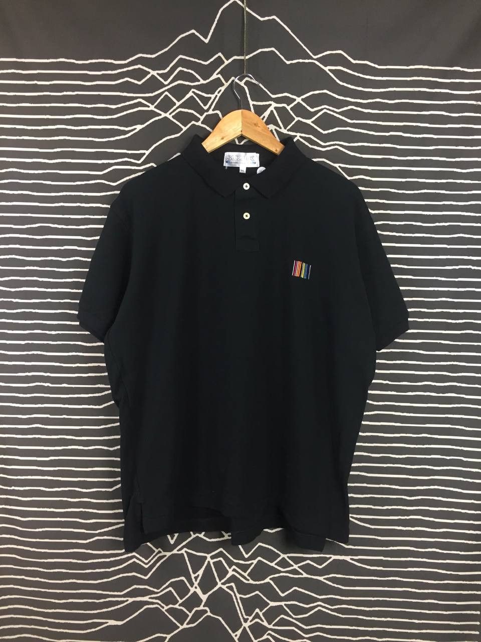 Japanese Brand × Vintage Vtg Suzuki Apparel Collection Rainbow Bar Code Polo Tee Size US XL / EU 56 / 4 - 1 Thumbnail