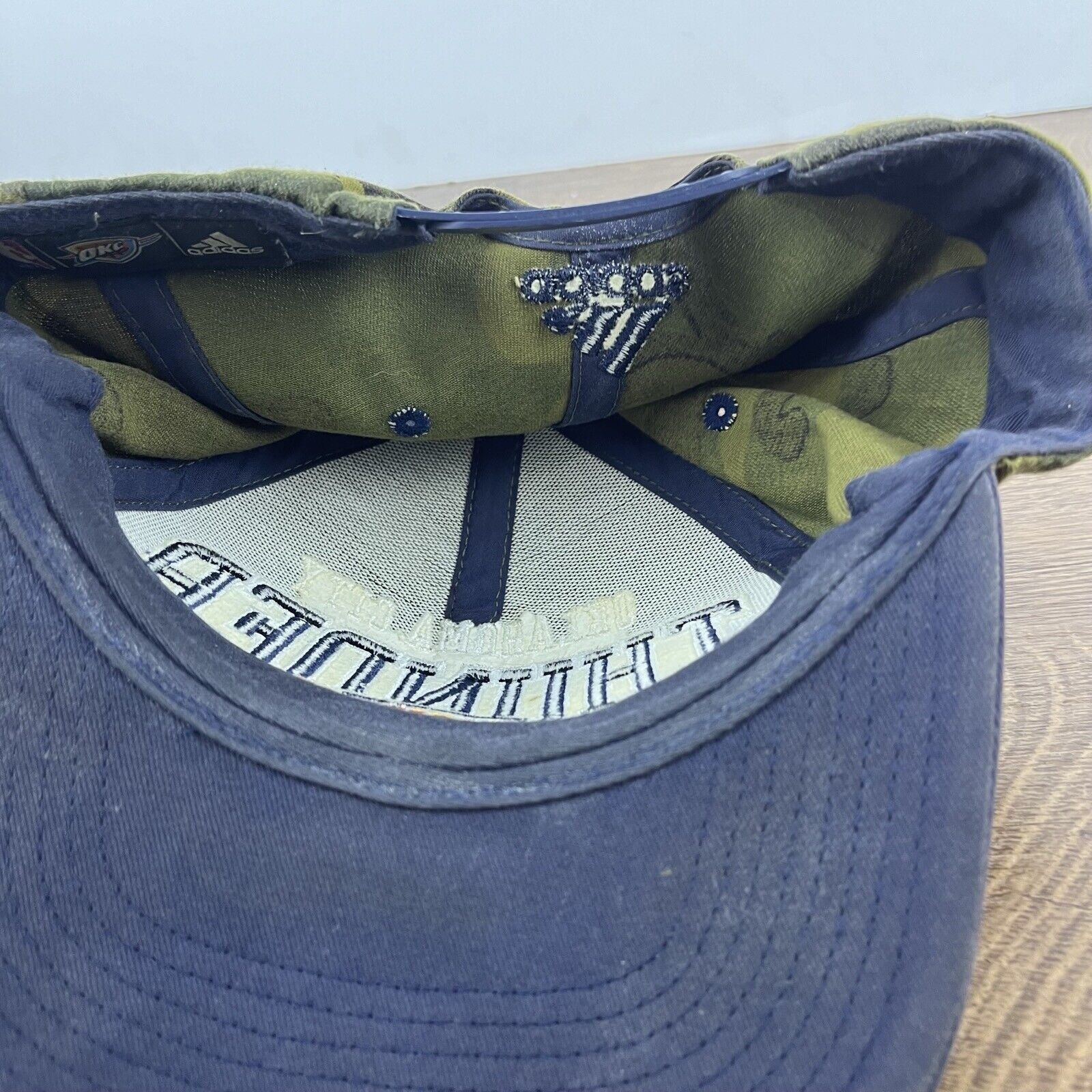 Adidas Oklahoma City Thunder Snapback Hat Camo Green Hat Adjustable Size ONE SIZE - 15 Thumbnail