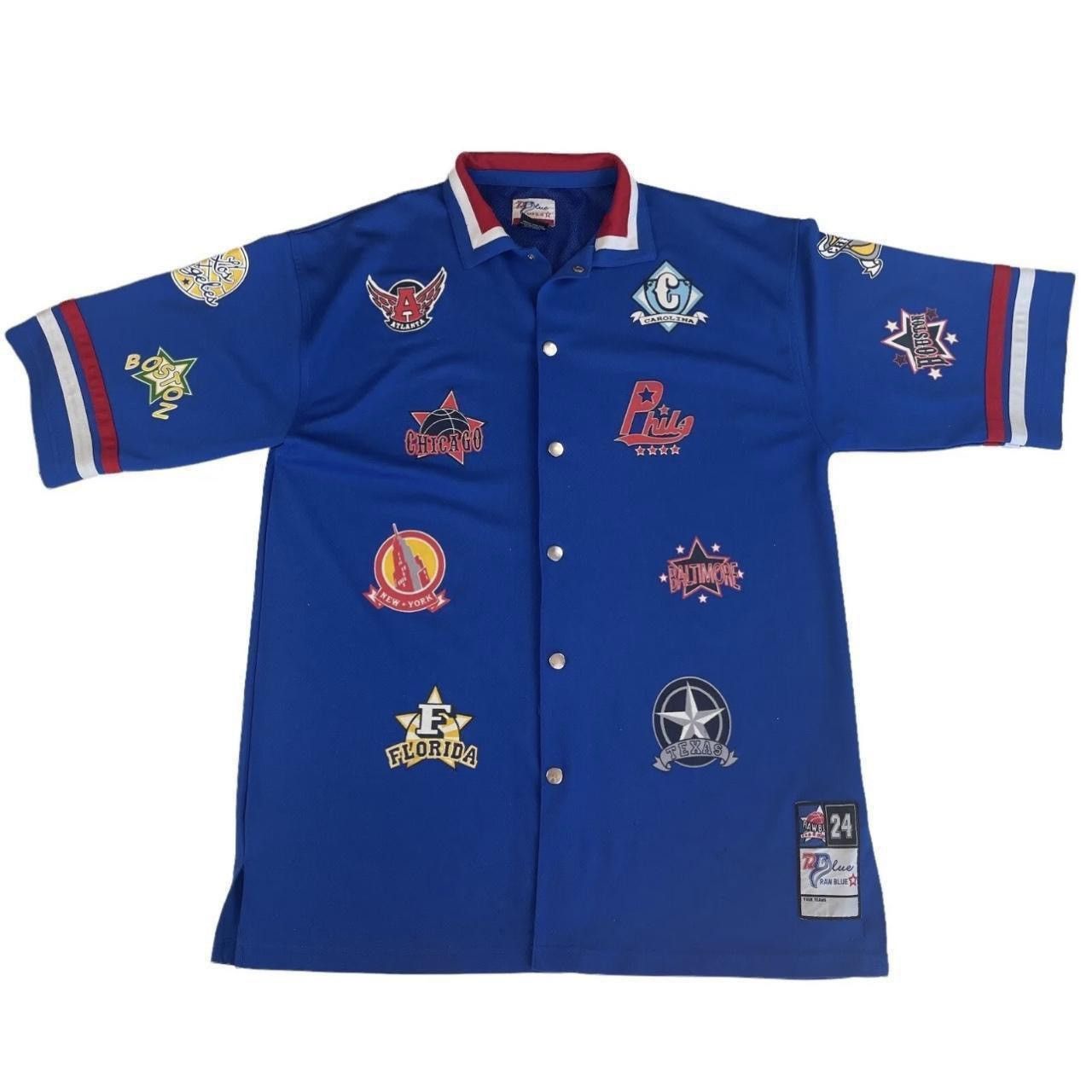 Vintage Vintage Raw Blue Activewear Mens Jersey Snap Button T shirt Size US XXL / EU 58 / 5 - 1 Thumbnail
