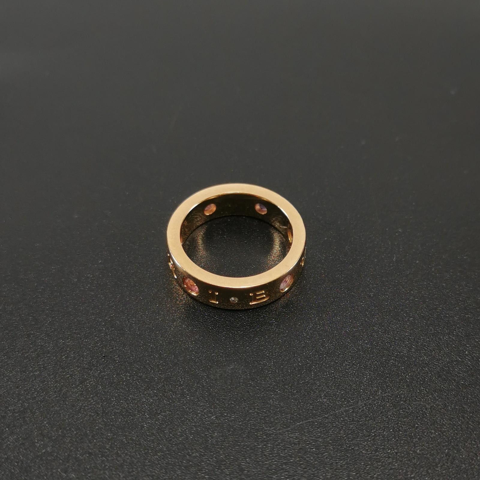 Bvlgari Bvlgari Bvlgari Bvlgari 18K gold gemstone double logo ring Size ONE SIZE - 6 Thumbnail
