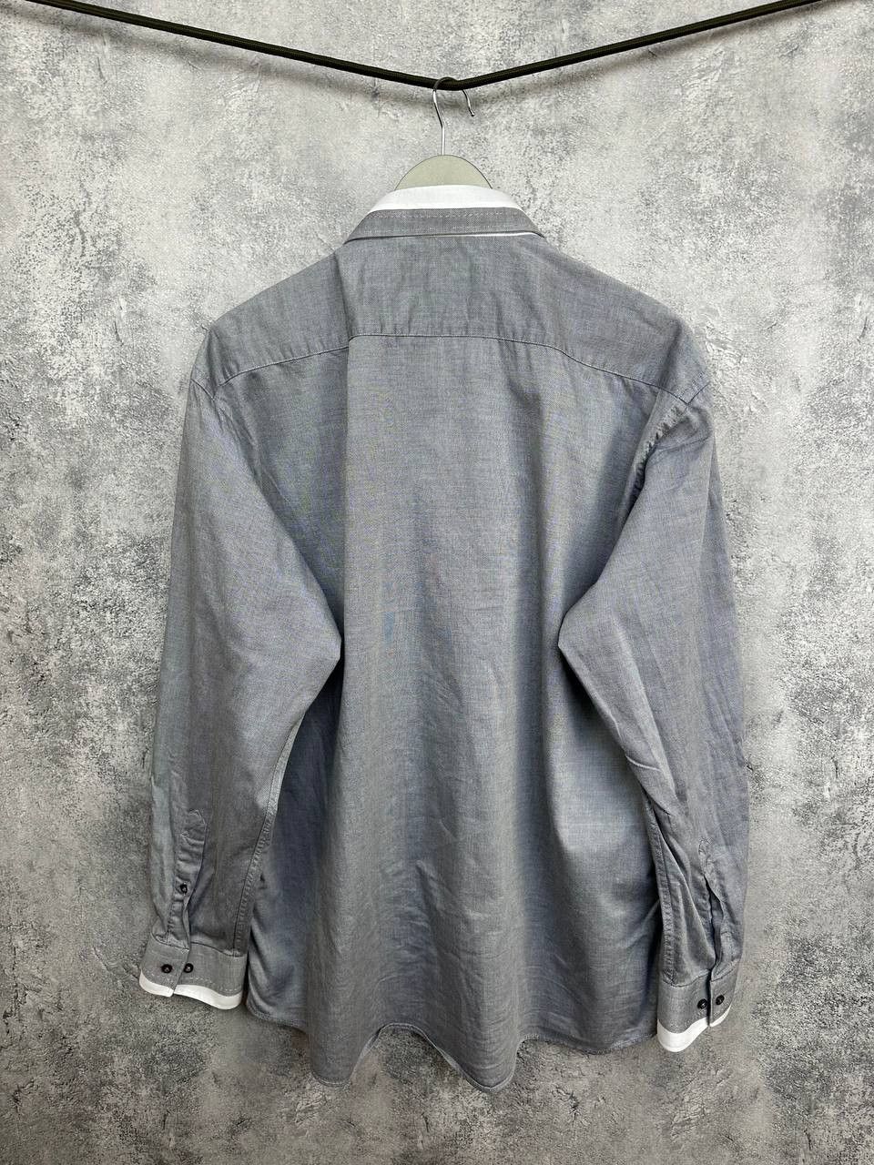 Other Claudio Lugli Italy Grey Micro Pattern Shirt Contrast Trim Size US XXL / EU 58 / 5 - 2 Thumbnail