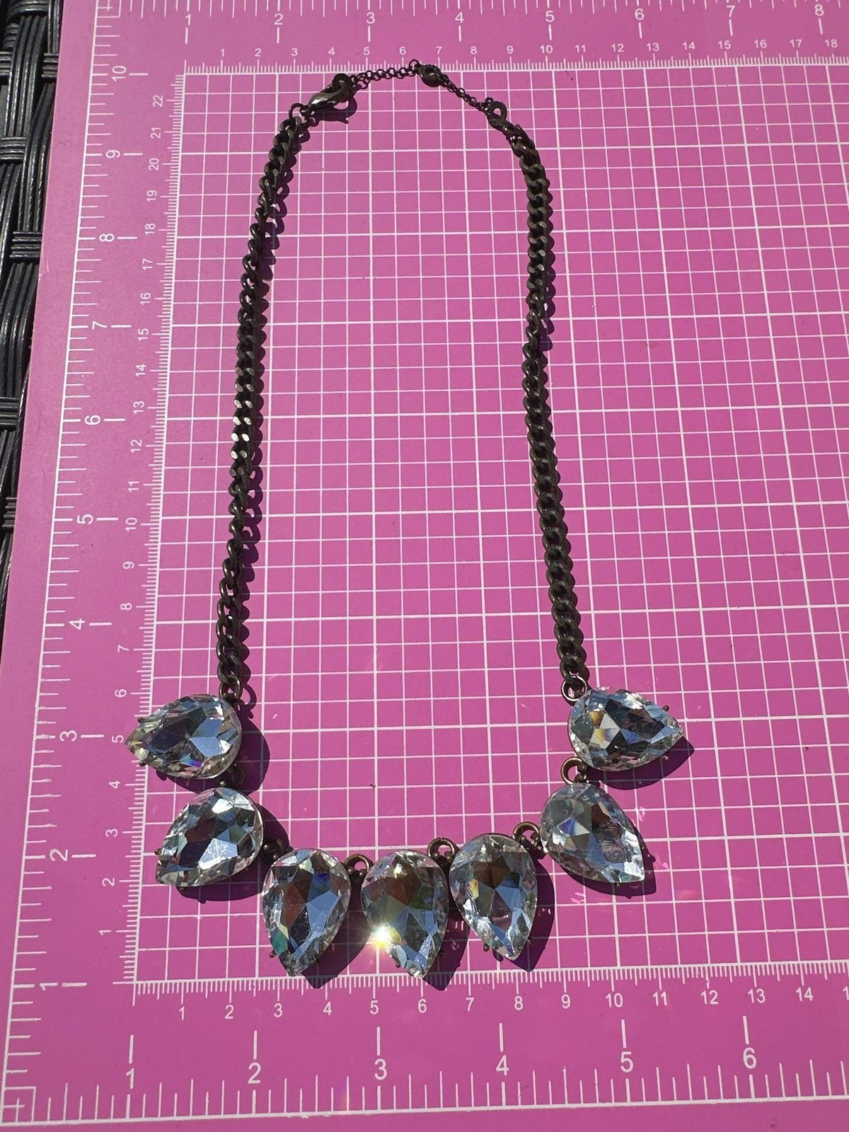 Designer Baublebar vintage Elegant Silver teardrop diamonds Necklace Size ONE SIZE - 2 Thumbnail