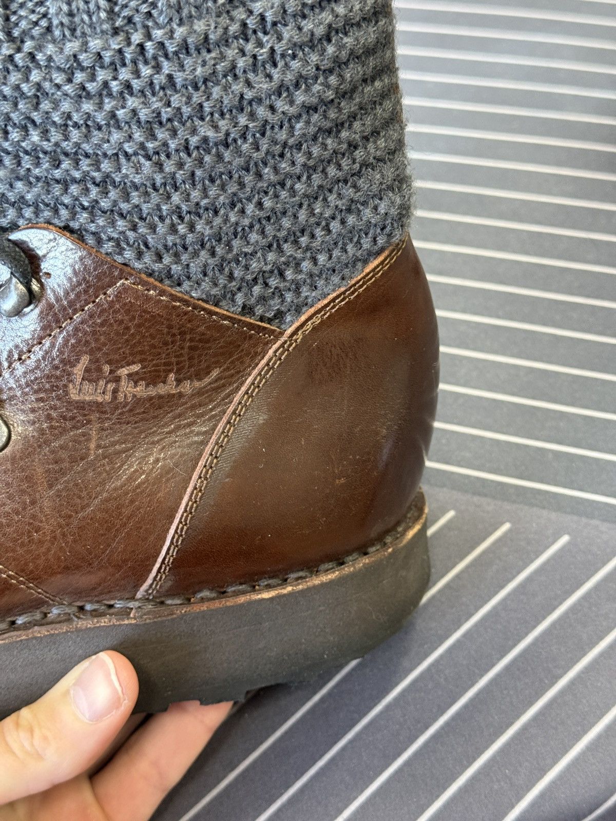 Desigual 🇮🇹 Luis Trenker Hand Made in Italy Leather Knit Hiking Boots Size US 12 / EU 45 - 16 Thumbnail