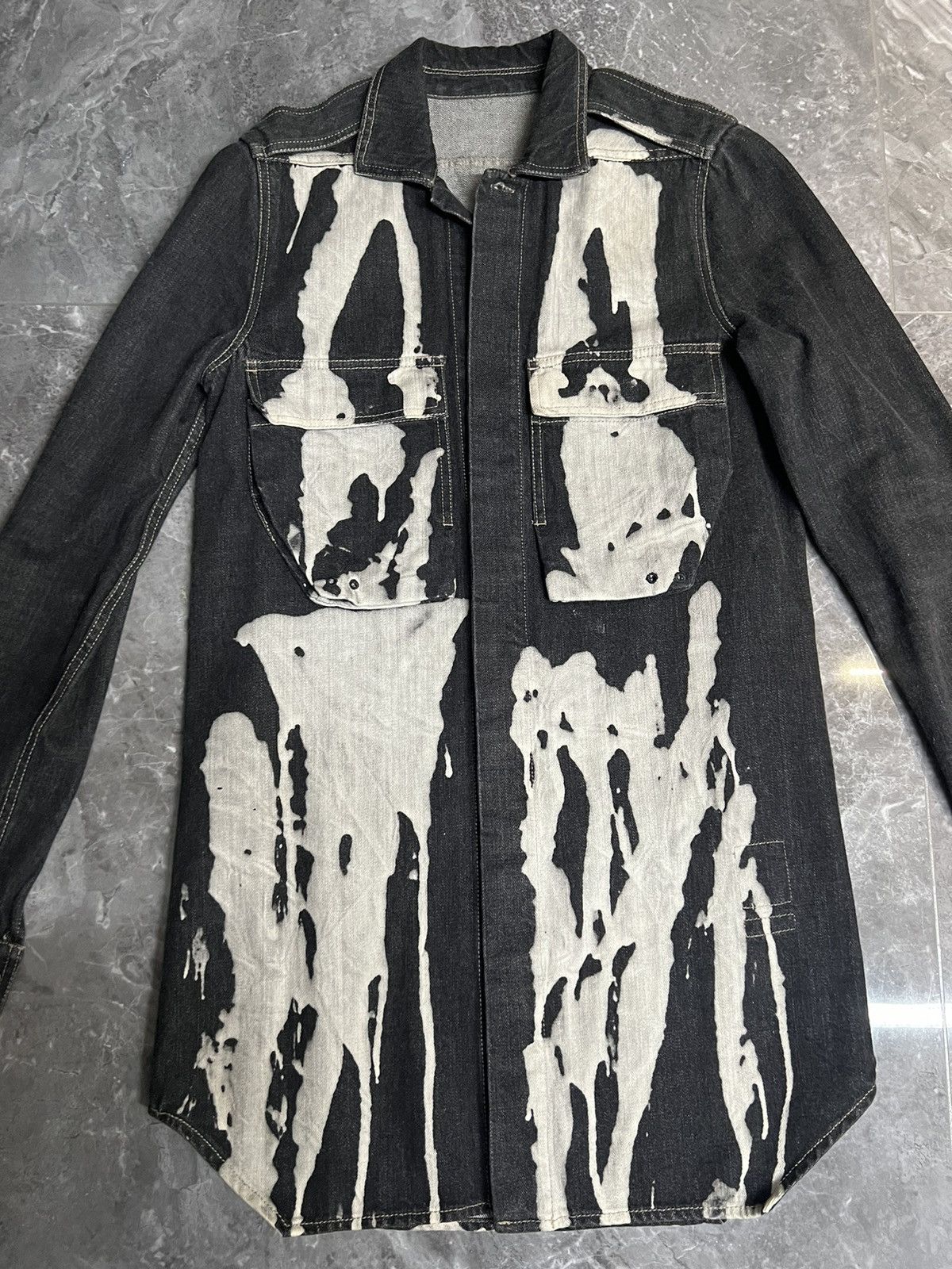 Rick Owens 16fw Bleach Vomit Field Overshirt Jacket