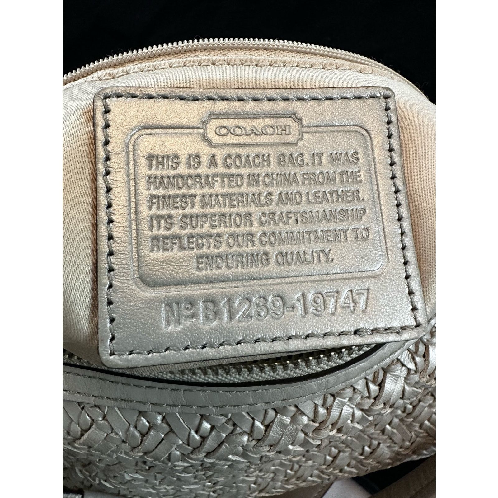 Coach Coach Kristin Pinnacle Woven Laila Satchel Parchment 19747 Size ONE SIZE - 8 Thumbnail