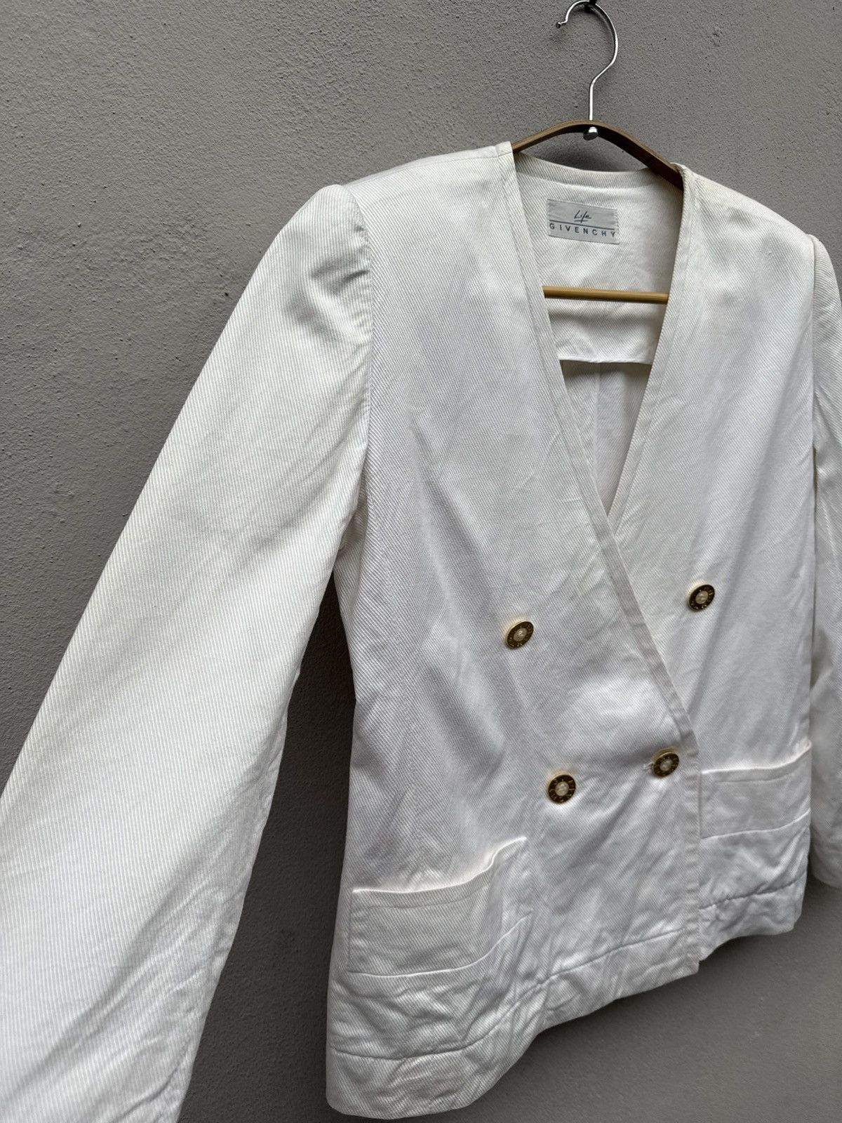 Givenchy Vintage GIVENCHY Life Offwhite Blazer Size L / US 10 / IT 46 - 4 Thumbnail