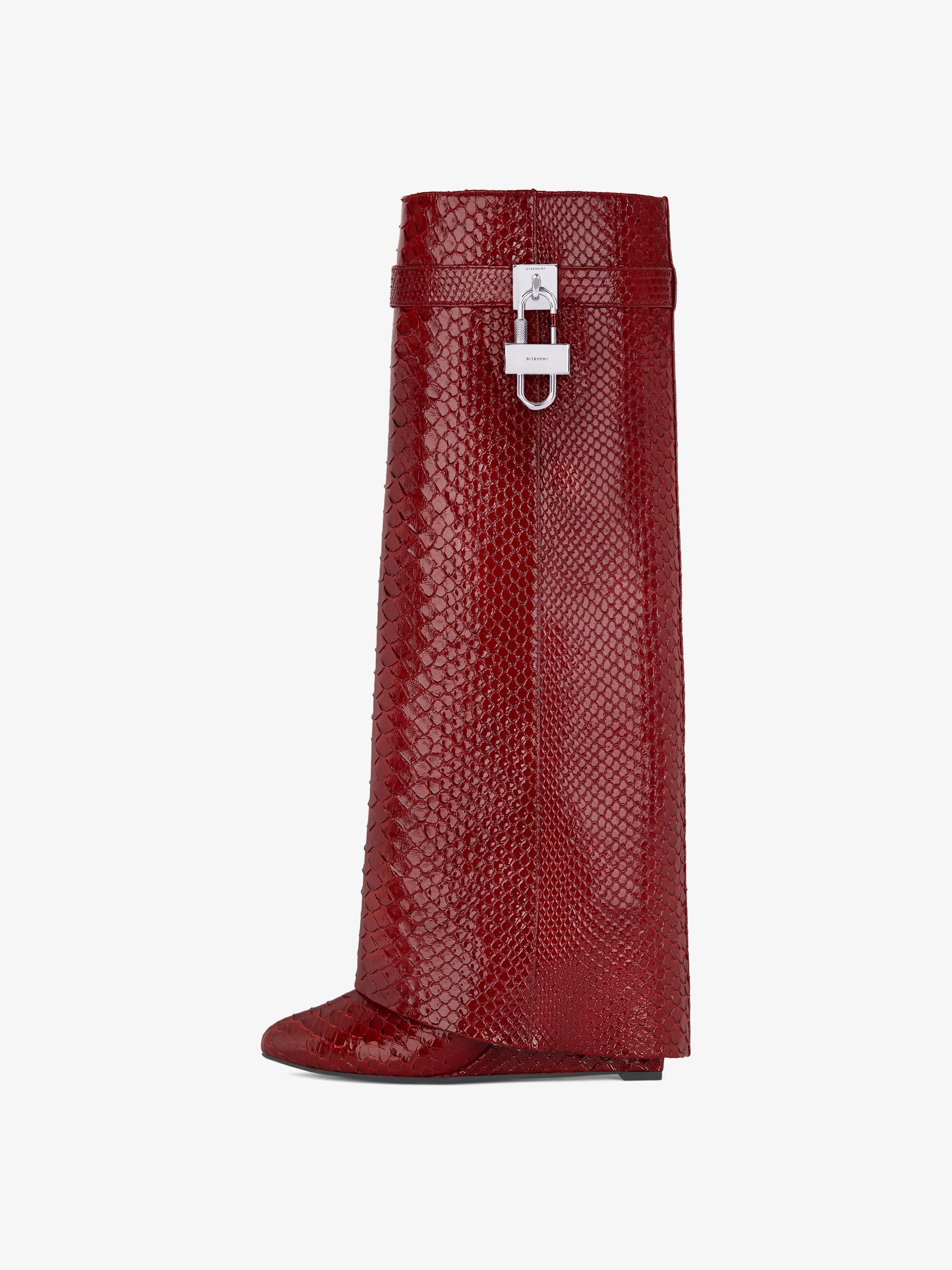 Givenchy o1srvl11e0925 Shark Locks Boots in Python in Red Size US 7.5 / IT 37.5 - 4 Thumbnail