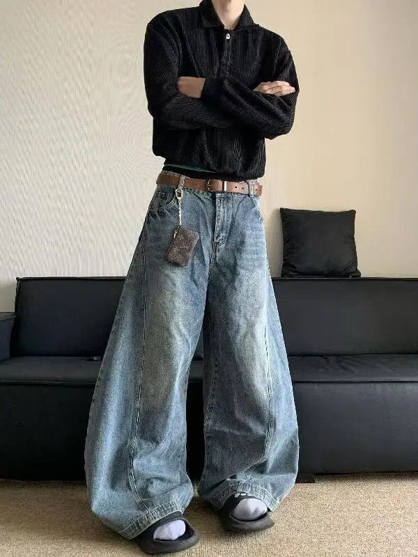 Japanese Brand Kimaya x ishi Men's blue washed retro straight jeans Size US 32 / EU 48 - 1 Thumbnail