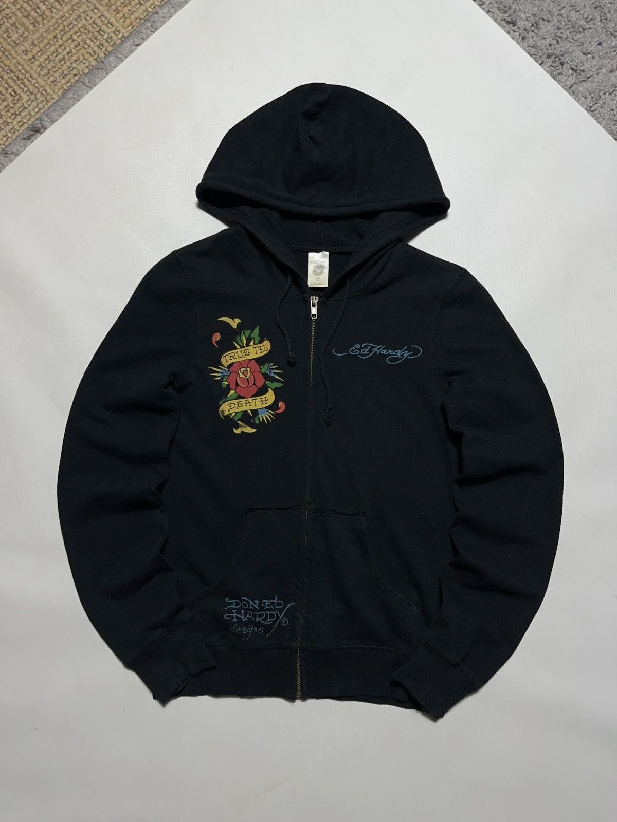 Ed Hardy TRUE TIL DEATH Zip Hoodie