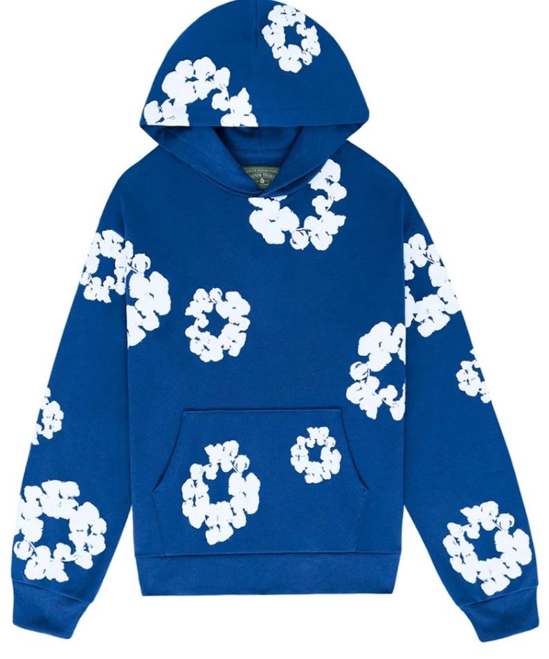 Image of Denim Tears Cotton Wreath Hoodie in Royal Blue, Men's (Size XL)