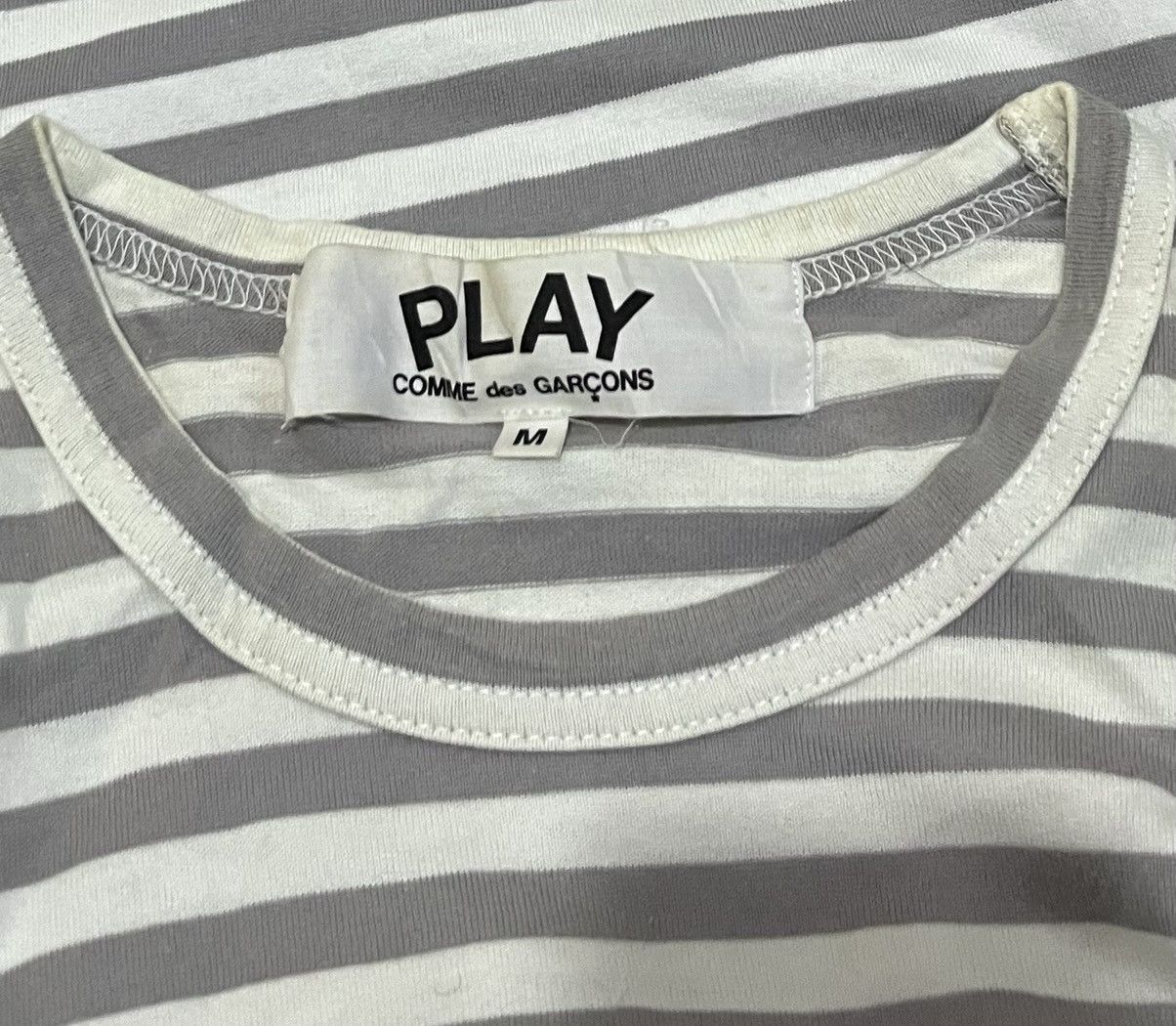 Comme des Garcons Cdg play AD2017 striped mini heart logo longsleeve Size US M / EU 48-50 / 2 - 5 Thumbnail