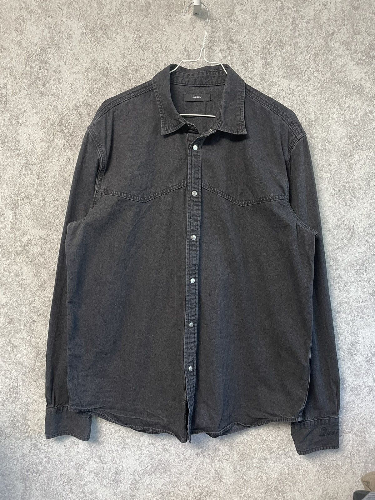Diesel Diesel Black Denim Jeans Long Sleeve Shirt Button Ups Size US XL / EU 56 / 4 - 1 Thumbnail