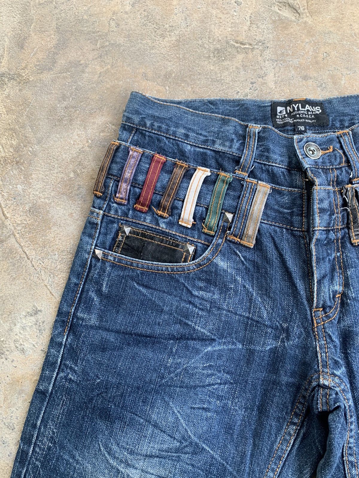 Japanese Brand × Kapital × Vintage NYLAUS DOUBLE WAIST RUSTY DISTRESSED DENIM🎌 Size US 29 - 14 Thumbnail