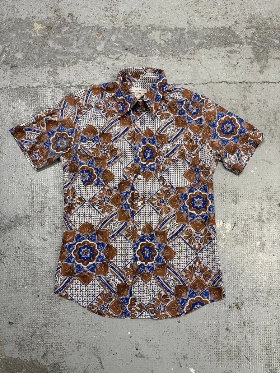 Dries Van Noten Dries Van Noten Brown & Blue Floral Short Sleeves Shirt Size US S / EU 44-46 / 1 - 1 Thumbnail