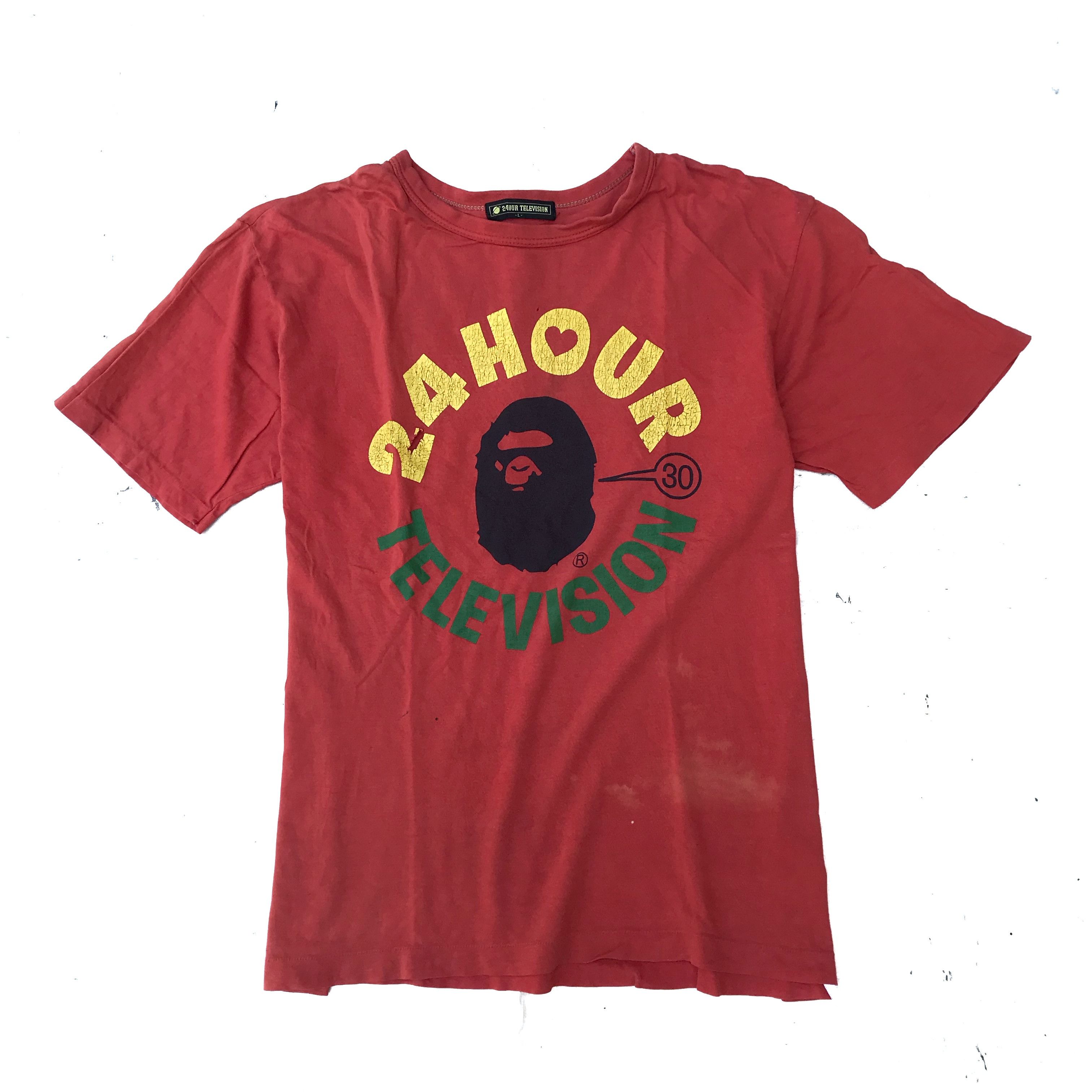 Bape A Bathing Ape 24 Hour Television Bape T Shirt Tee Orange Size US L / EU 52-54 / 3 - 3 Thumbnail