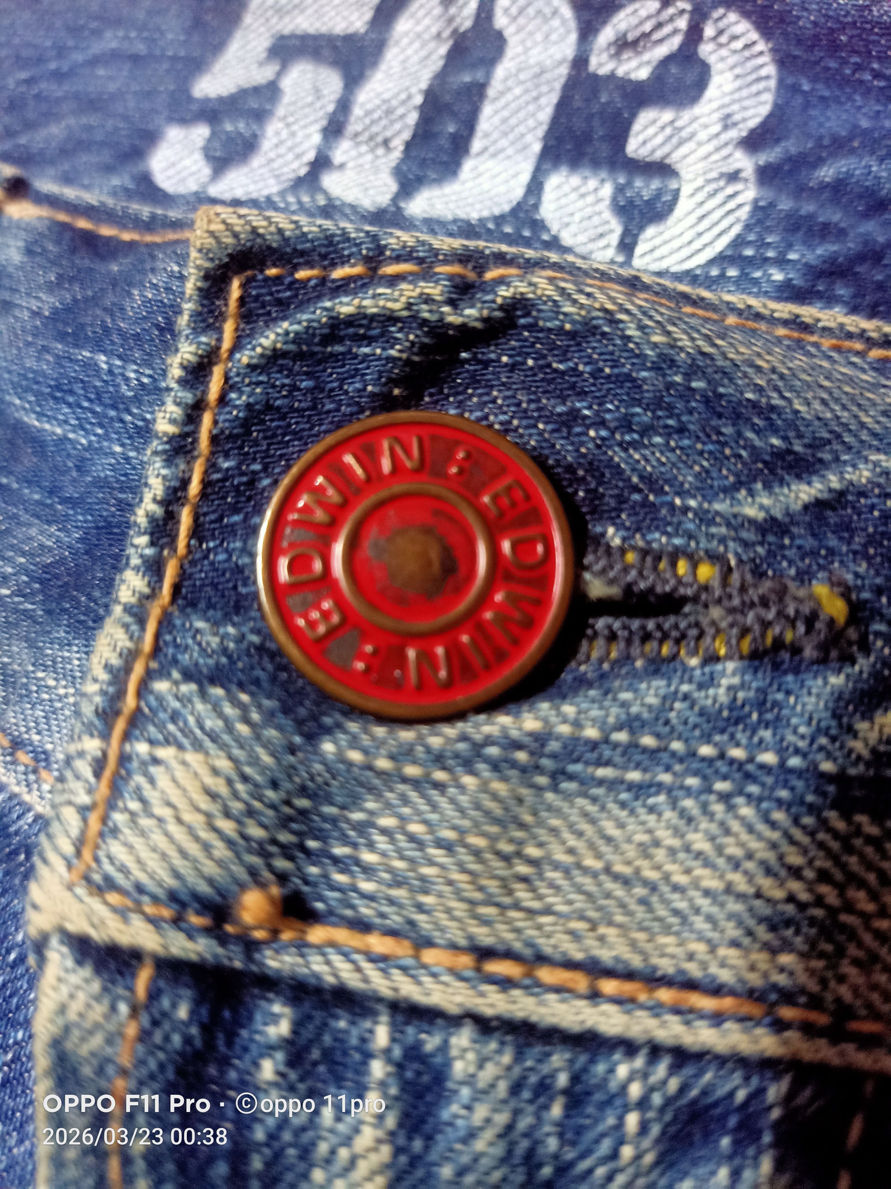 If Six Was Nine 💥Edwin Vintage 503 Flare Denim Distressdenim 💥 Size US 34 / EU 50 - 6 Thumbnail
