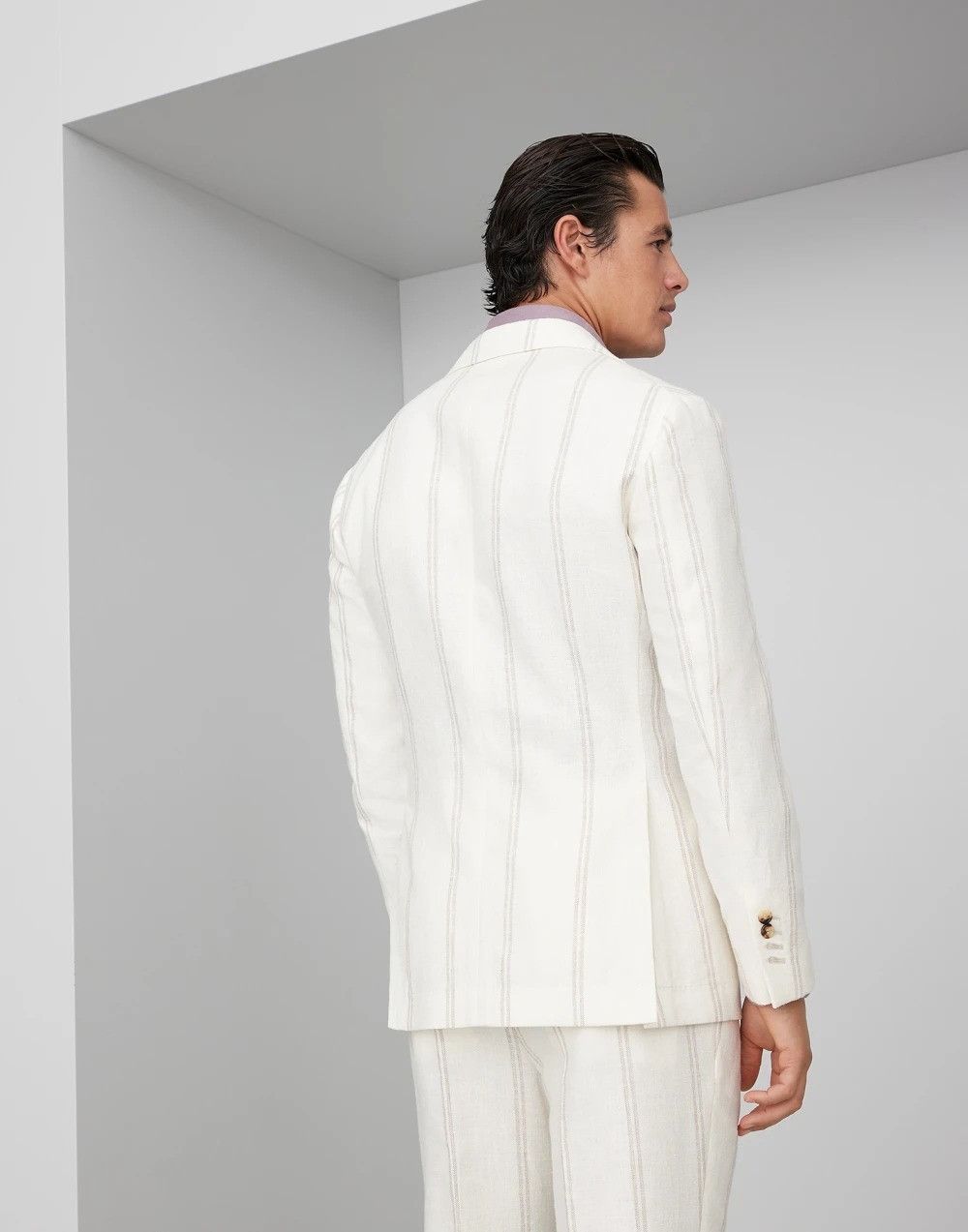 Brunello Cucinelli Jacket Linen in Open White Size US M / EU 48-50 / 2 - 3 Thumbnail