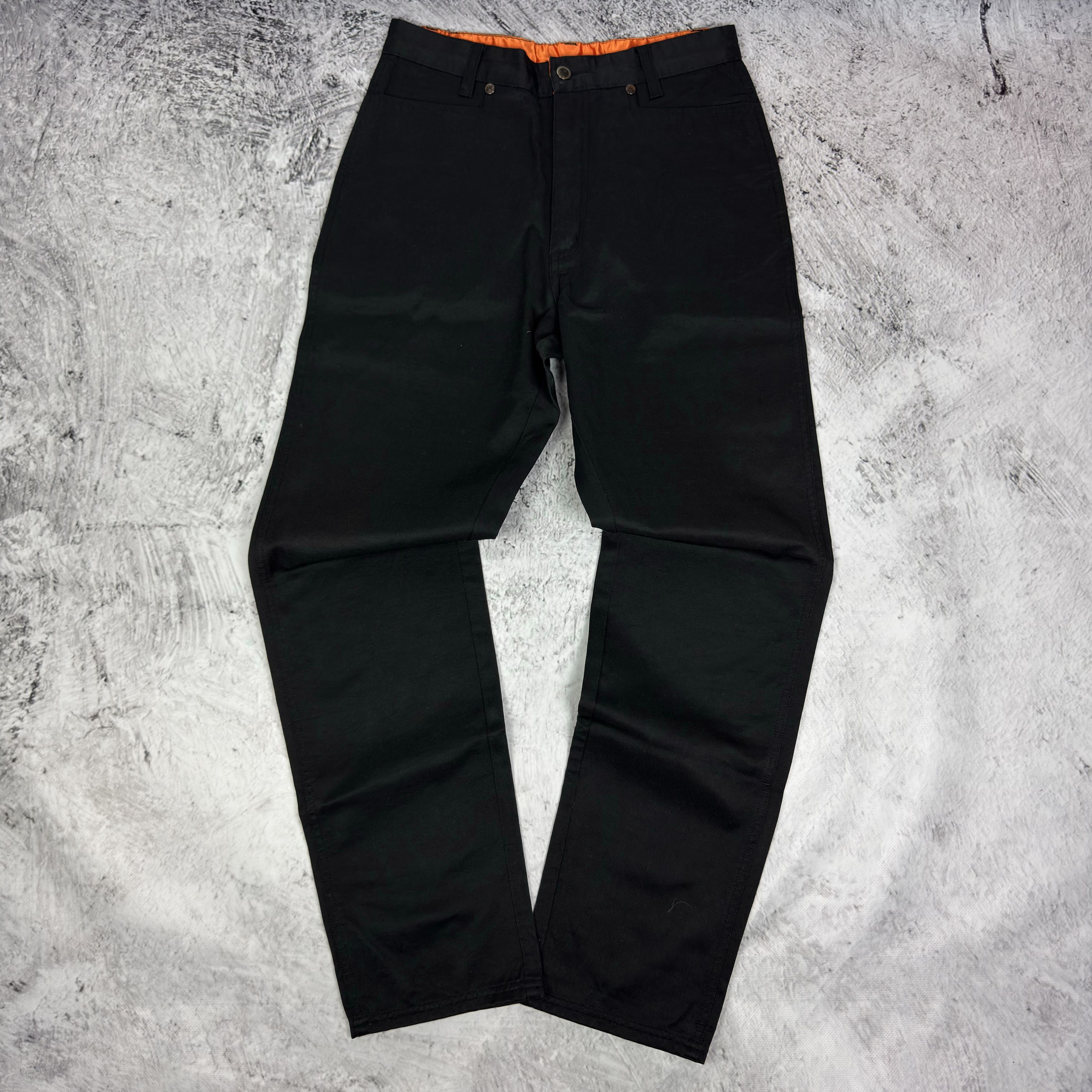 Harley Davidson Harley-Davidson Women's Black Cotton Straight Leg Pants 6 Size 28" / US 6 / IT 42 - 1 Thumbnail