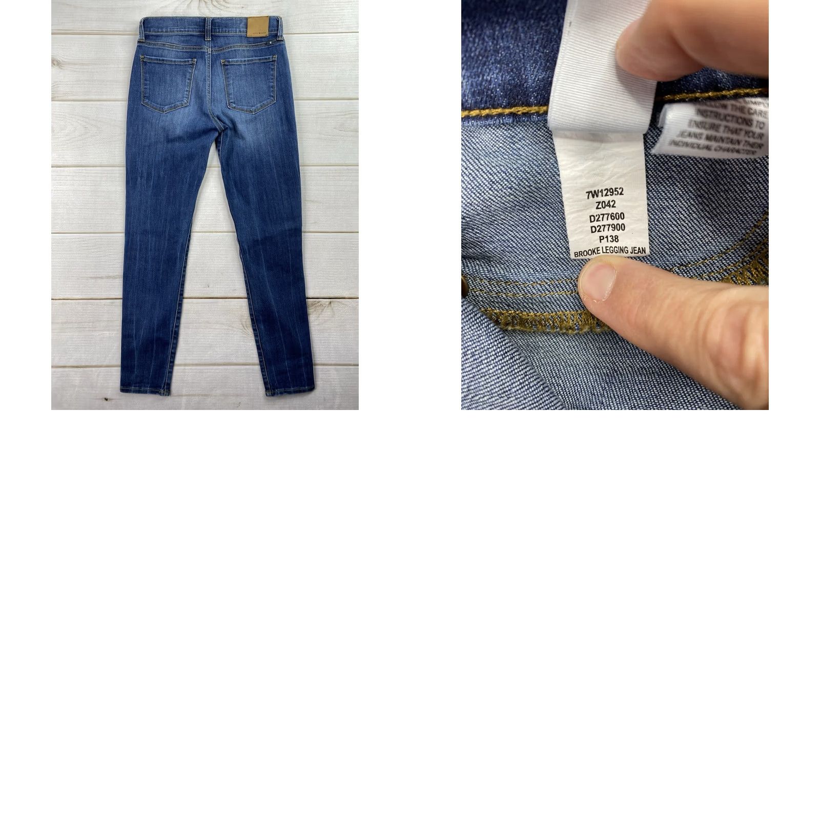 Lucky Brand Lucky Brand Jeans Skinny 6 Petite Blue Dark Wash Brooke Distressed 5-Pocket Womens Jeans XS-Plus? Size 28" / US 6 / IT 42 - 9 Thumbnail
