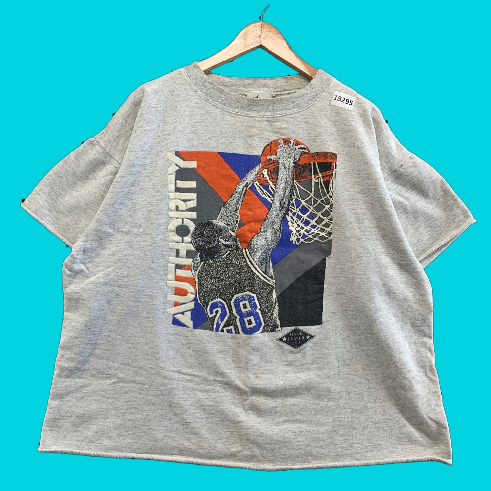 Vintage Vintage Hank Player USA Basketball T-Shirt Adult XL Gray 90s Sports Dunking Man Size US XL / EU 56 / 4 - 1 Thumbnail