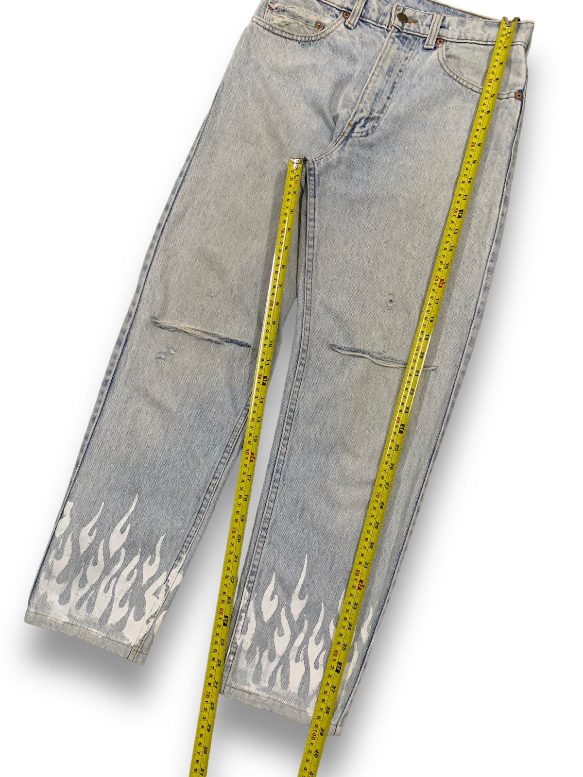 Levi's Vintage 80s Levis 610 Flame Printed Jeans like Gallery Dept. Size US 30 / EU 46 - 15 Thumbnail