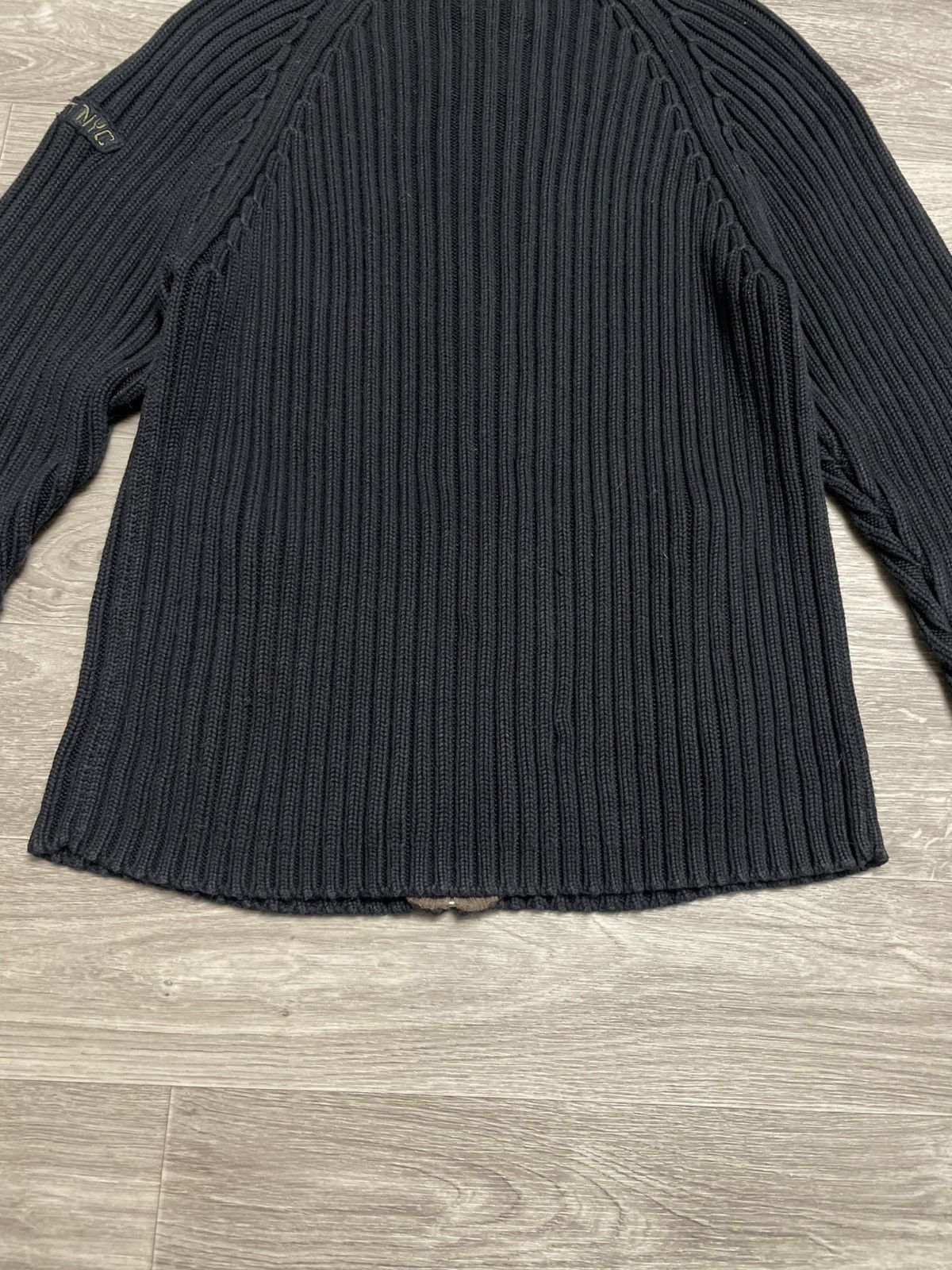 Schott Vintage Schott NYC Black Ribbed Knit Full Zip Sweater USA Size US XL / EU 56 / 4 - 17 Thumbnail