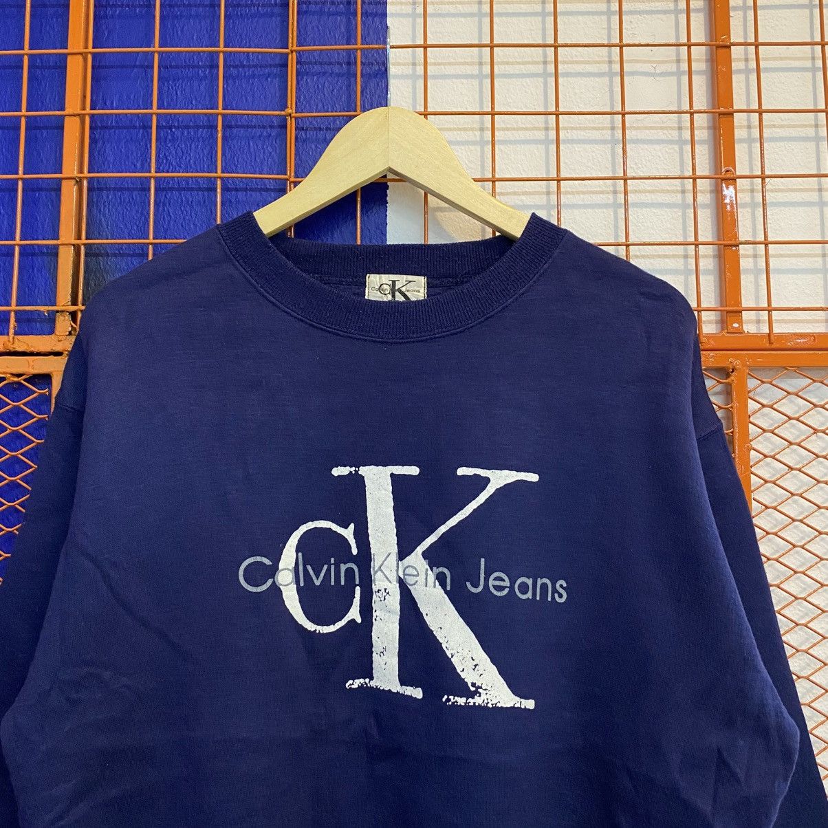 Calvin Klein × Vintage Vintage Calvin Klein Sweatshirt Big Logo Size US M / EU 48-50 / 2 - 2 Thumbnail