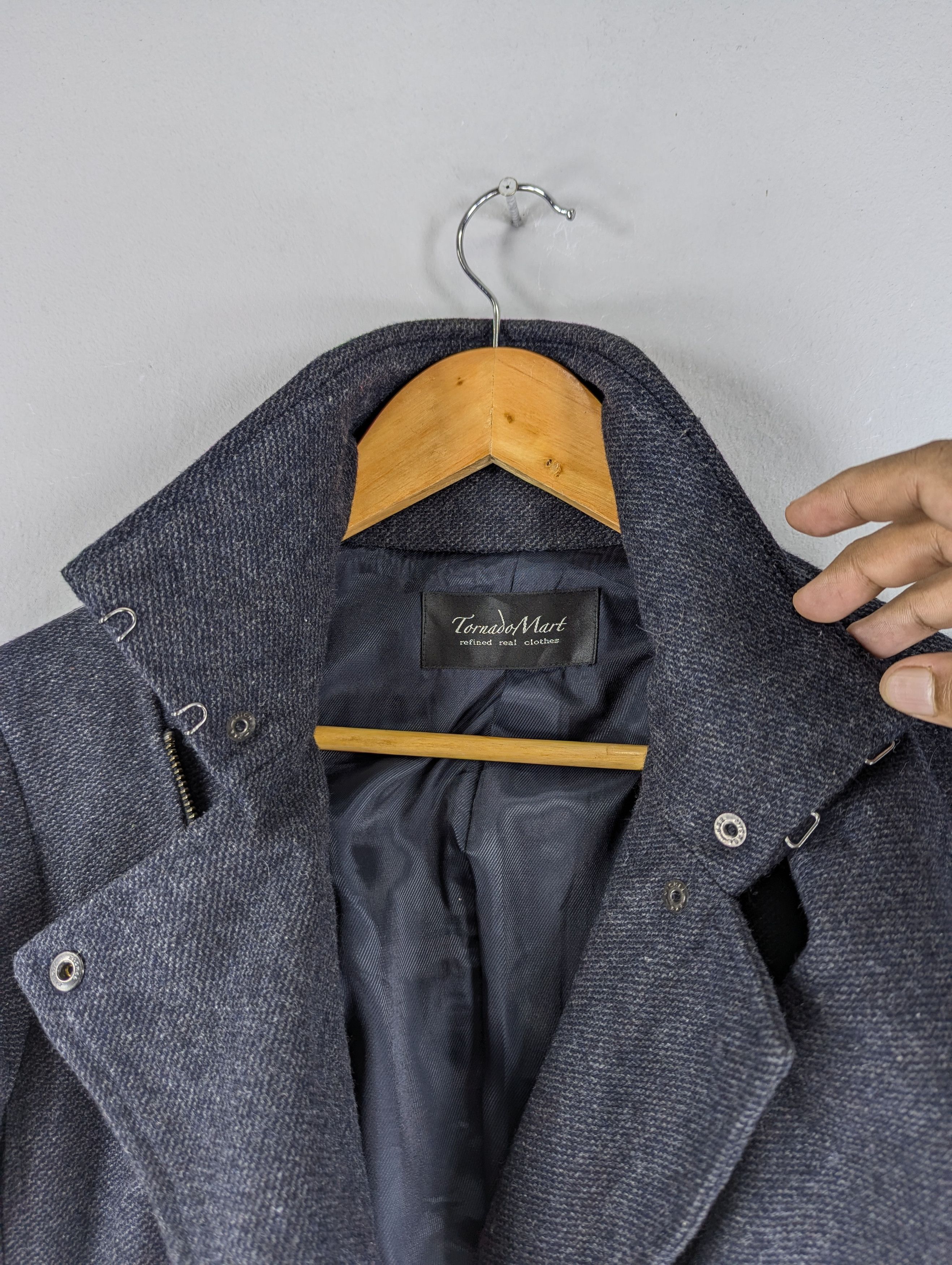 Tornado Mart JapaneseBrand Tornado Mart Wool Twill Drape Coat With Belted Size M / US 6-8 / IT 42-44 - 8 Thumbnail