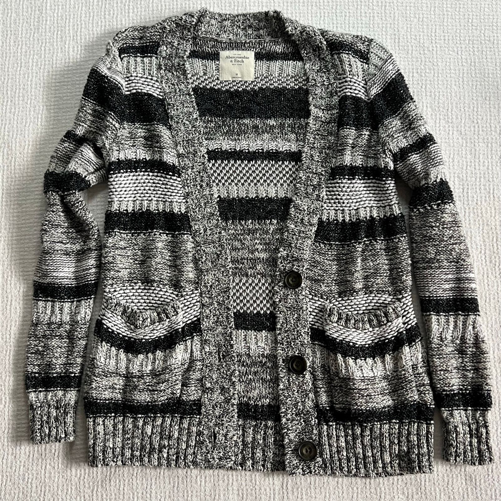 Abercrombie & Fitch Abercrombie & Fitch Chunky Knit Cardigan Y2K Women M Sweater Size M / US 6-8 / IT 42-44 - 7 Thumbnail