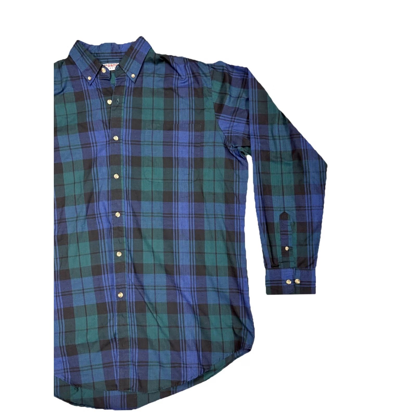 McGregor VINTAGE McGregor Classics Plaid Long Sleeve Button Down Shirt Mens XLT Blue / Green, Cotton, Polyester, Button, Pocket, Preppy, Business Casual, 90s? Size US XL / EU 56 / 4 - 4 Thumbnail
