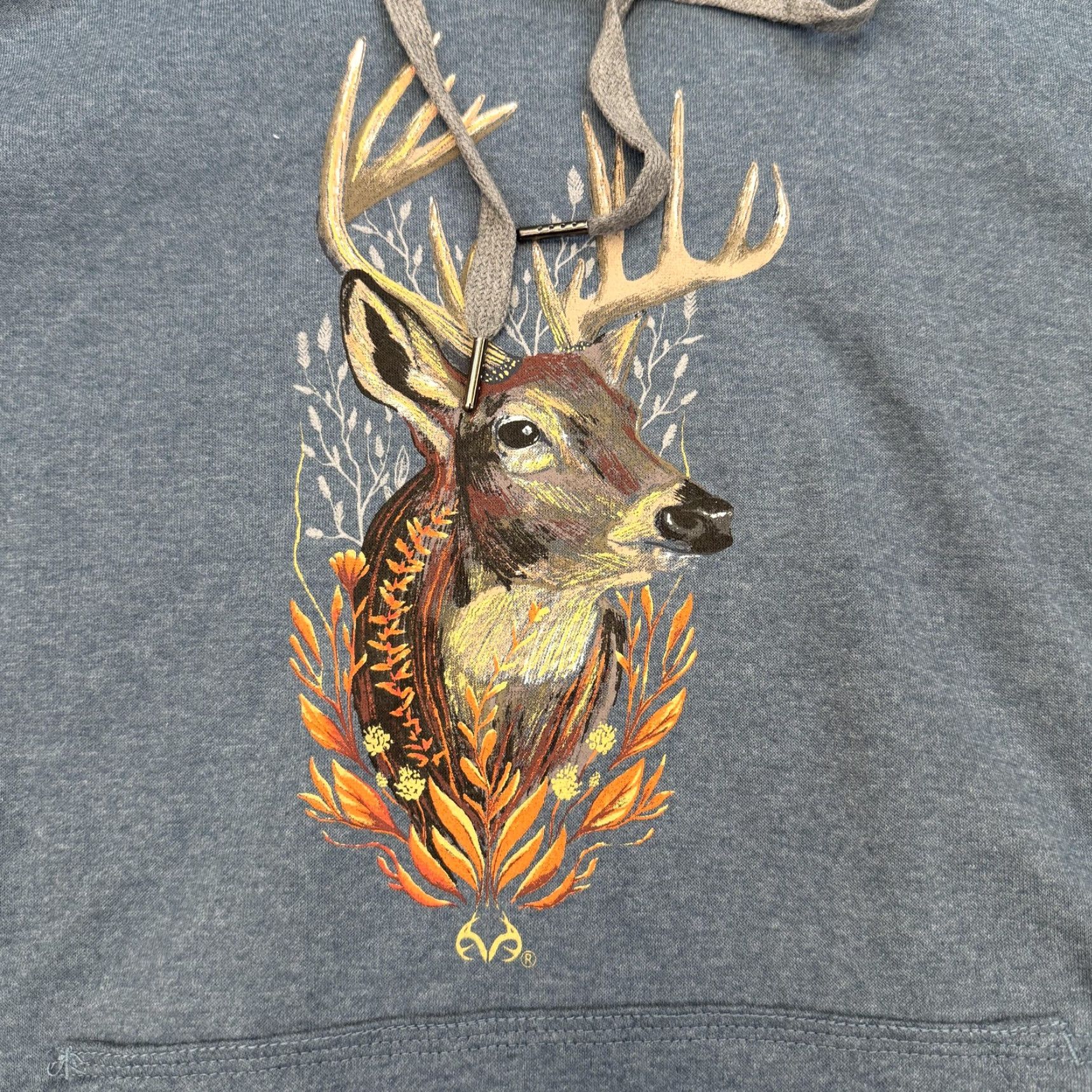Realtree Realtree Hoodie Mens M Blue Graphic Print Pullover Fleece Hunting Size US M / EU 48-50 / 2 - 3 Thumbnail