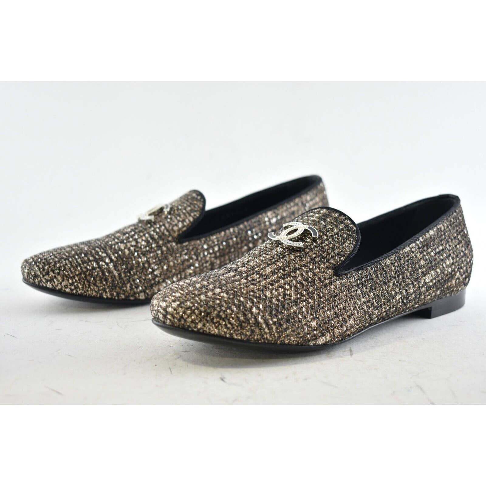 Chanel 19P Glitter CC Logo Mule Moccasin Ballet Loafer Flat 36.5 Size US 6.5 / IT 36.5 - 8 Thumbnail