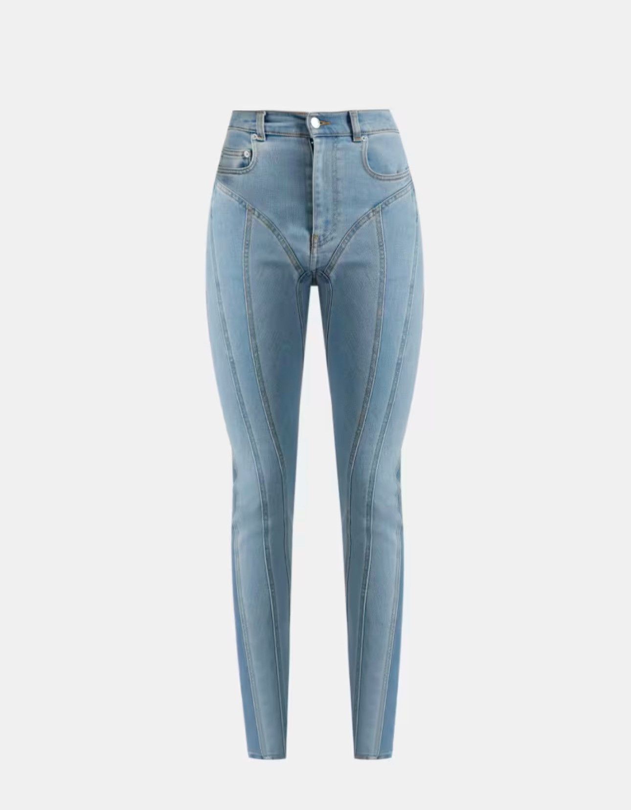Mugler Last Size Mugler Spiral Blue Two-Tone Jeans Size 27" / US 4 / IT 40 - 1 Thumbnail