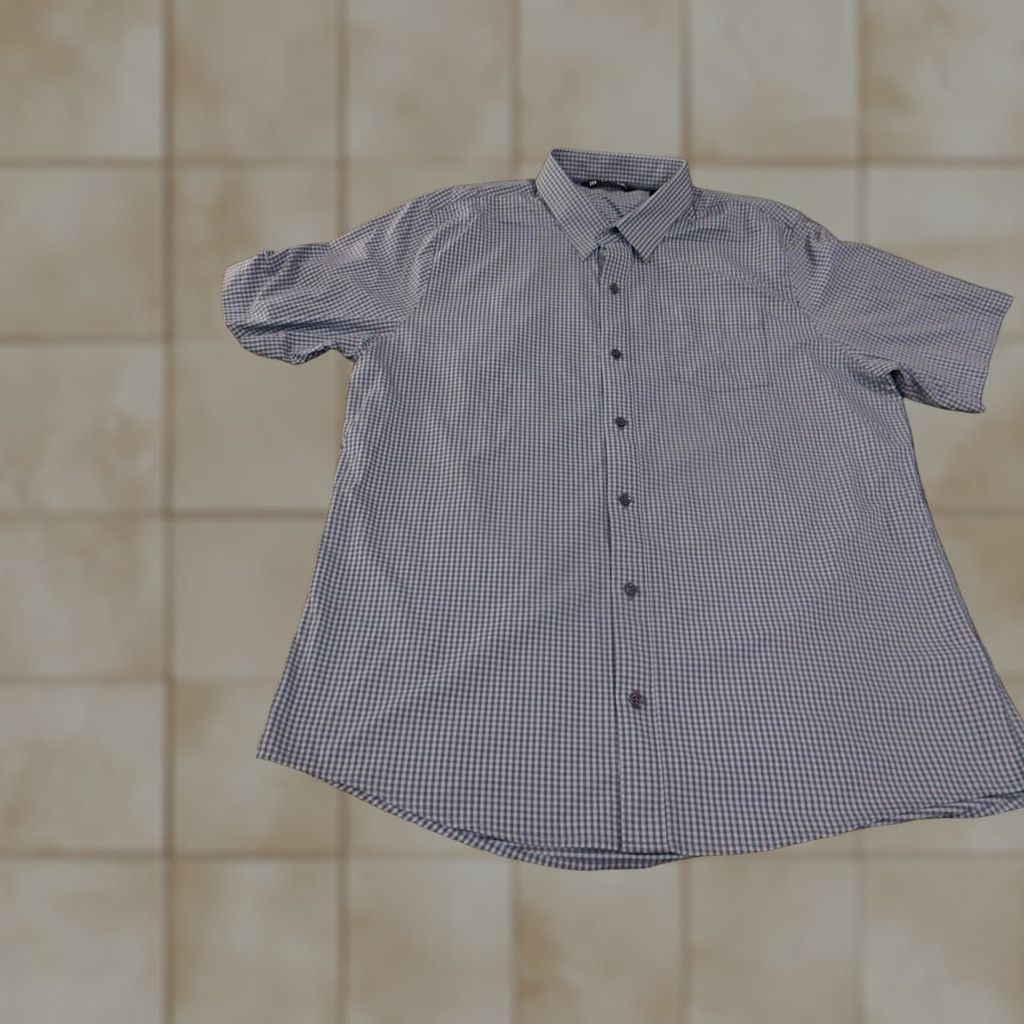 TravisMathew Travis Mathew Shirt Mens XL Blue White Checkered Button Up Short Sleeve Size US XL / EU 56 / 4 - 1 Thumbnail
