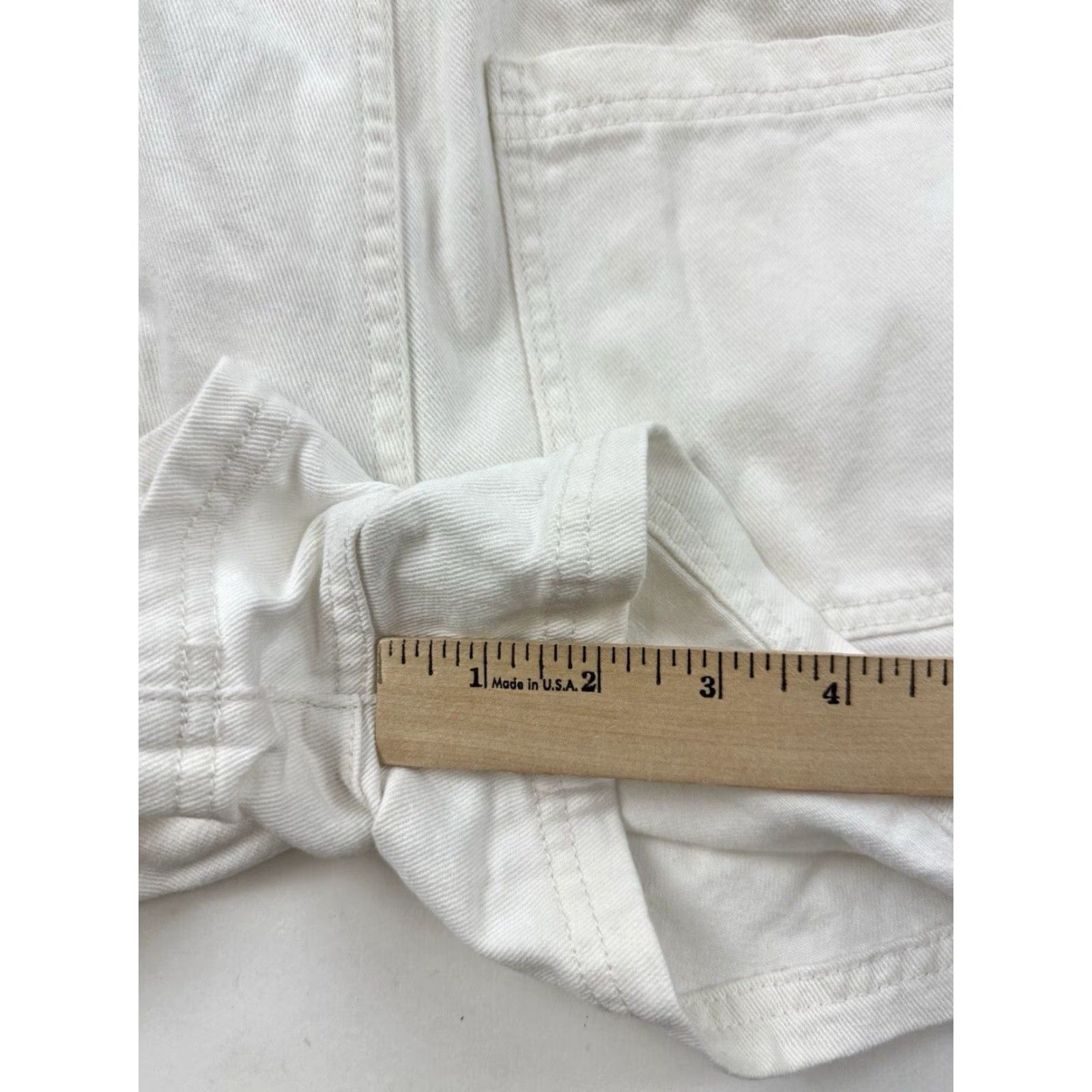 Vintage O’Neill Bermuda Shorts Women’s M White Elastic Waist Pull On Patch Pocket Twill Cotton Flat Front Casual Travel Regular 2.0 Inseam Size 32" / US 10 / IT 46 - 7 Thumbnail