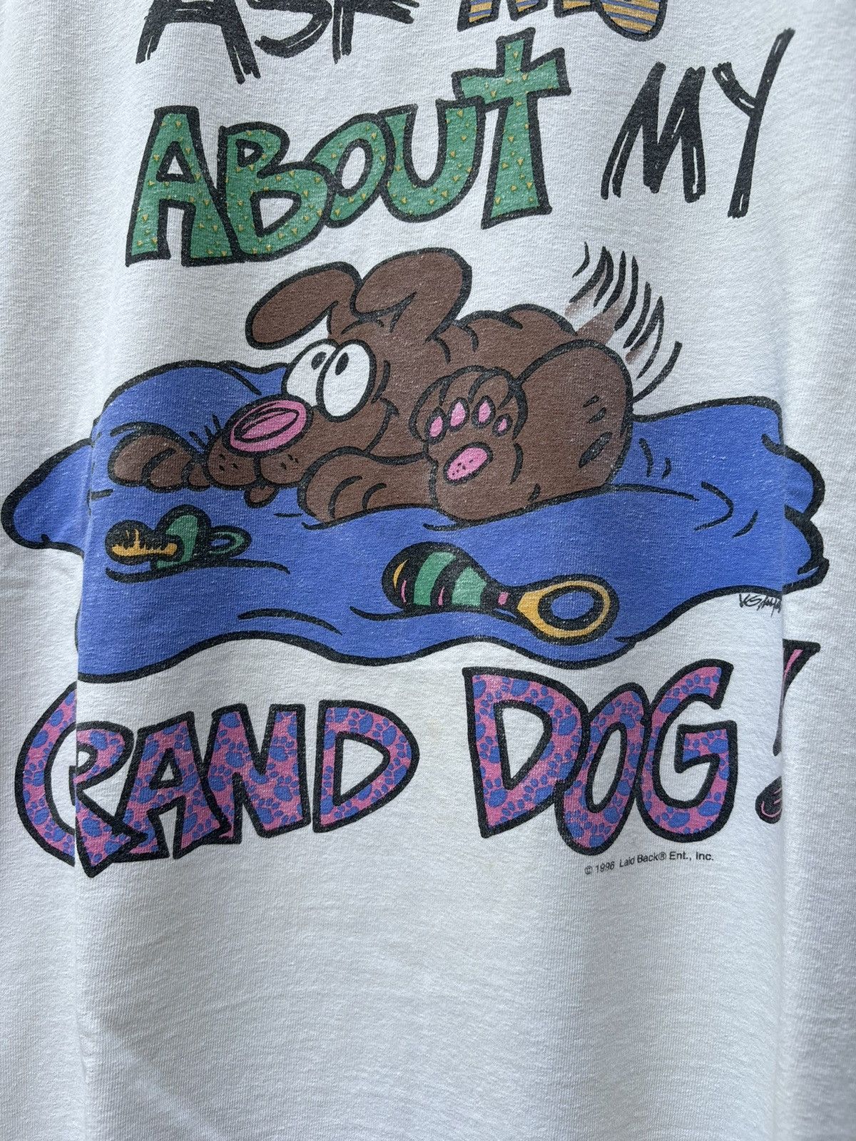 Vintage RARE! Vintage 90’s Art Cartoon Dog Graphic Size US XL / EU 56 / 4 - 4 Thumbnail