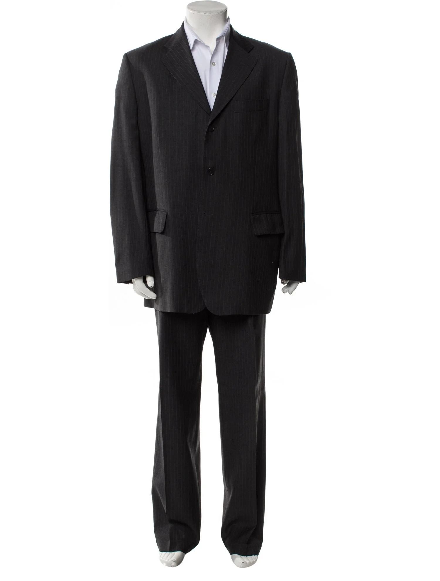 Yves Saint Laurent 3-button pinstripe 2-piece suit Size 50R - 3 Thumbnail