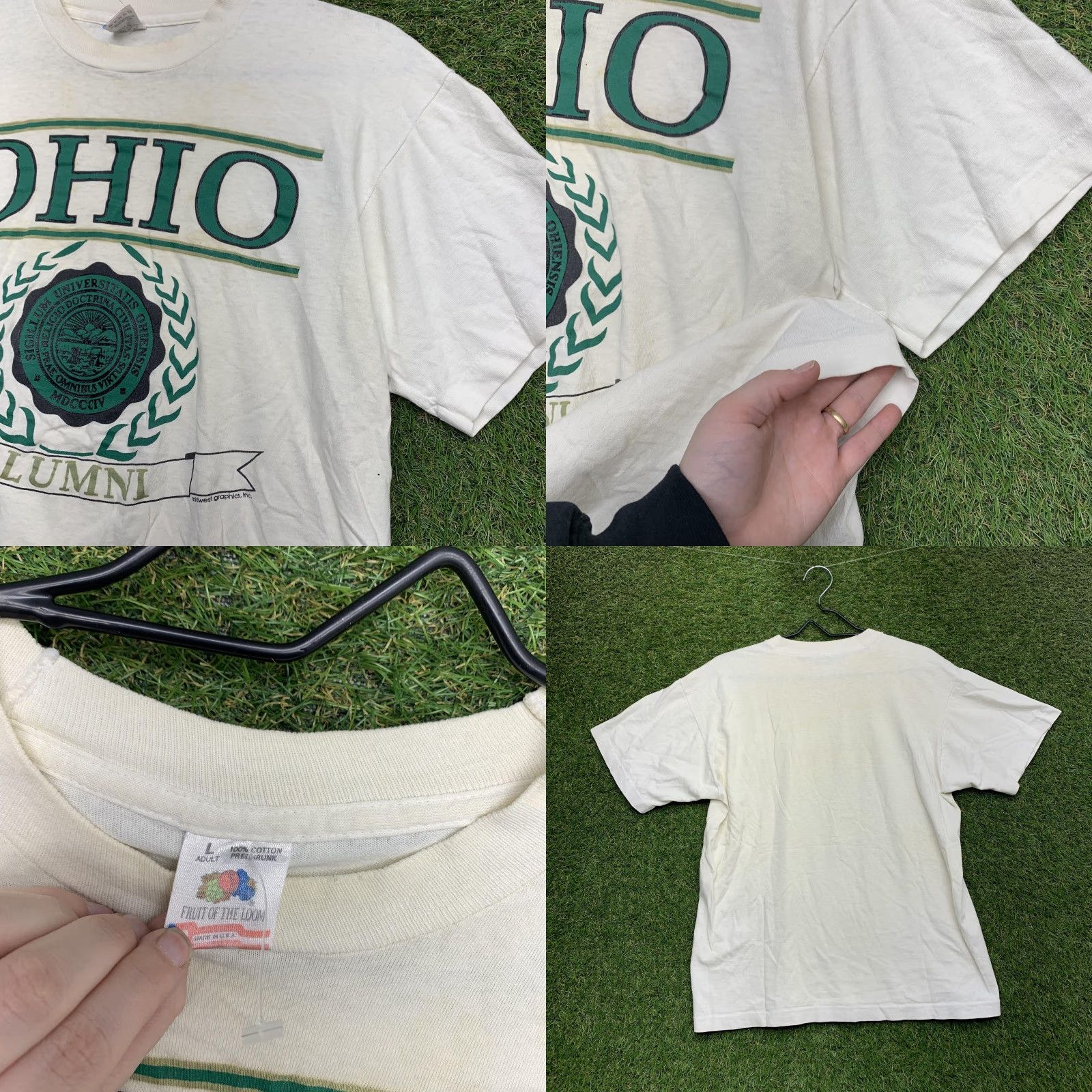 Fruit Of The Loom VINTAGE Ohio Alumni Shirt Mens Large White Fruit Of The Loom Made USA 90s Size US L / EU 52-54 / 3 - 8 Thumbnail