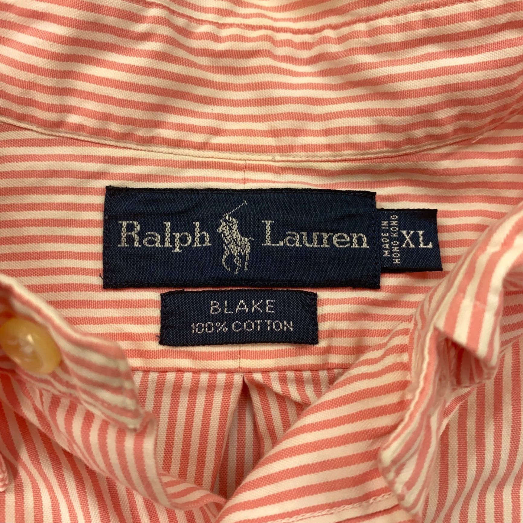 Ralph Lauren VINTAGE Ralph Lauren Blake Button-Up Shirt Mens XL Pink White Striped 90s Size US XL / EU 56 / 4 - 4 Thumbnail
