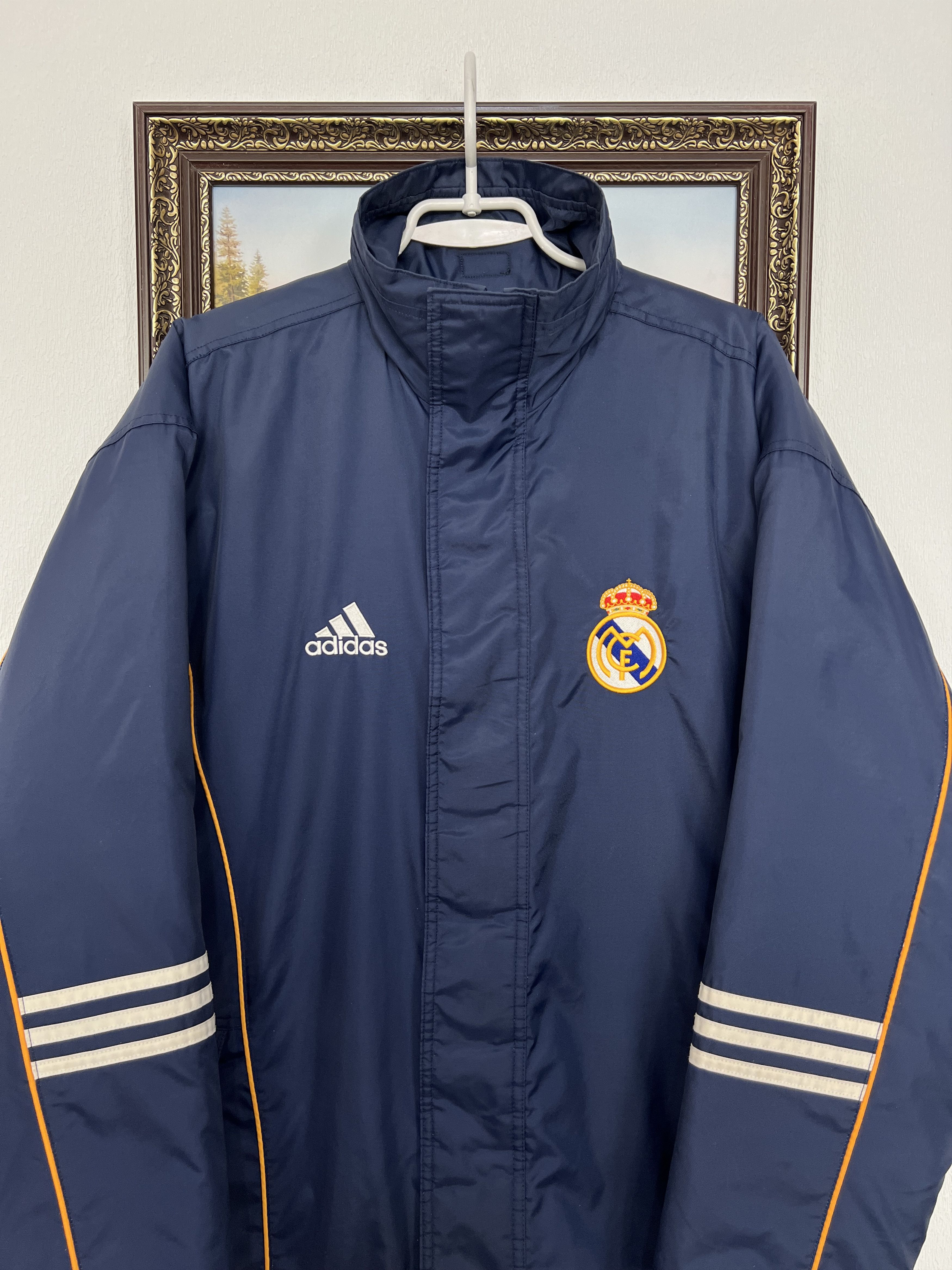 Adidas Vintage 90's Adidas Real Madrid Football Blue Bomber Jacket Size US S / EU 44-46 / 1 - 2 Thumbnail