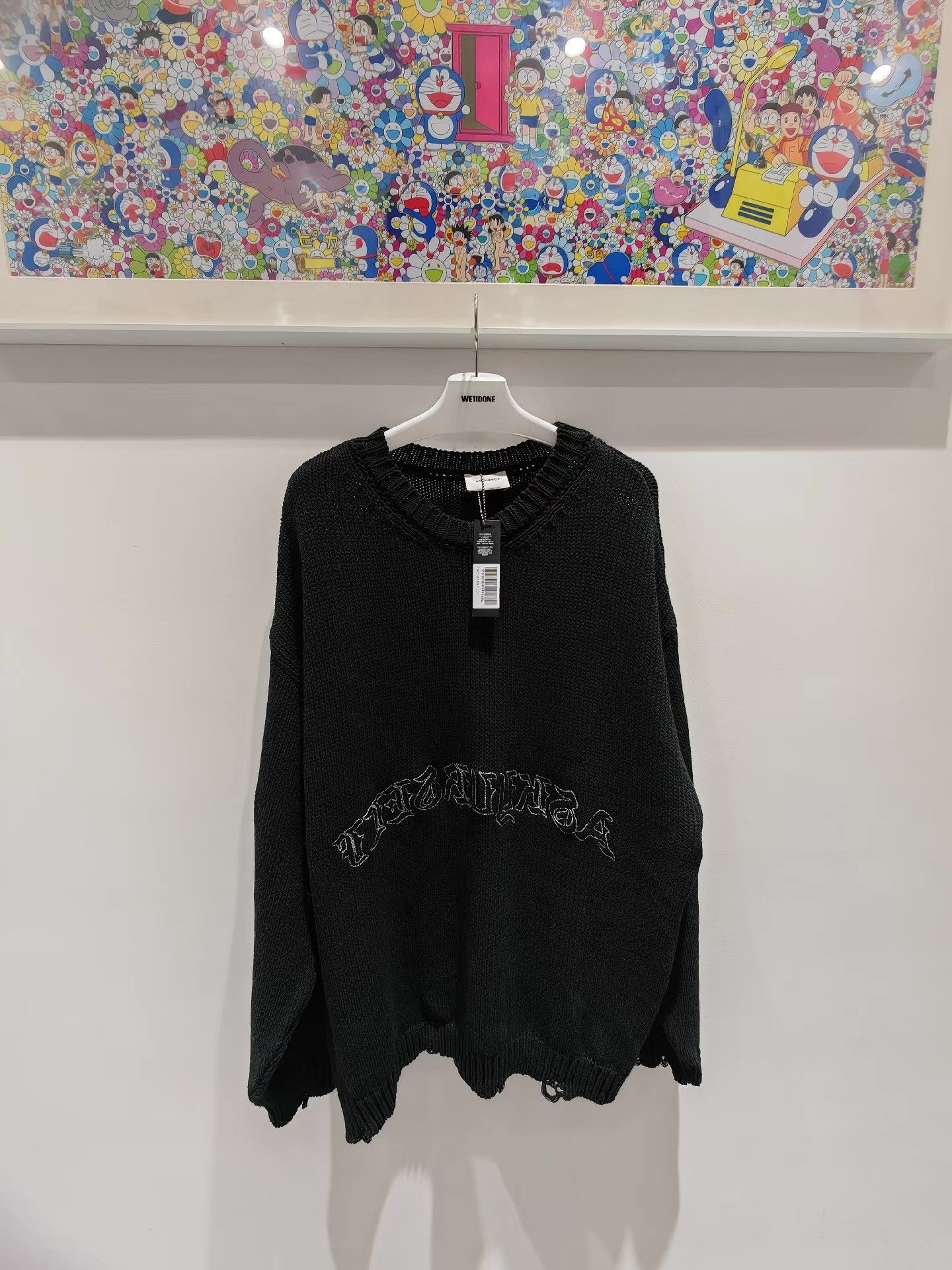 Askyurself Askyurself Distressed Black Knit Sweater。 Q15 Size US XL / EU 56 / 4 - 1 Thumbnail