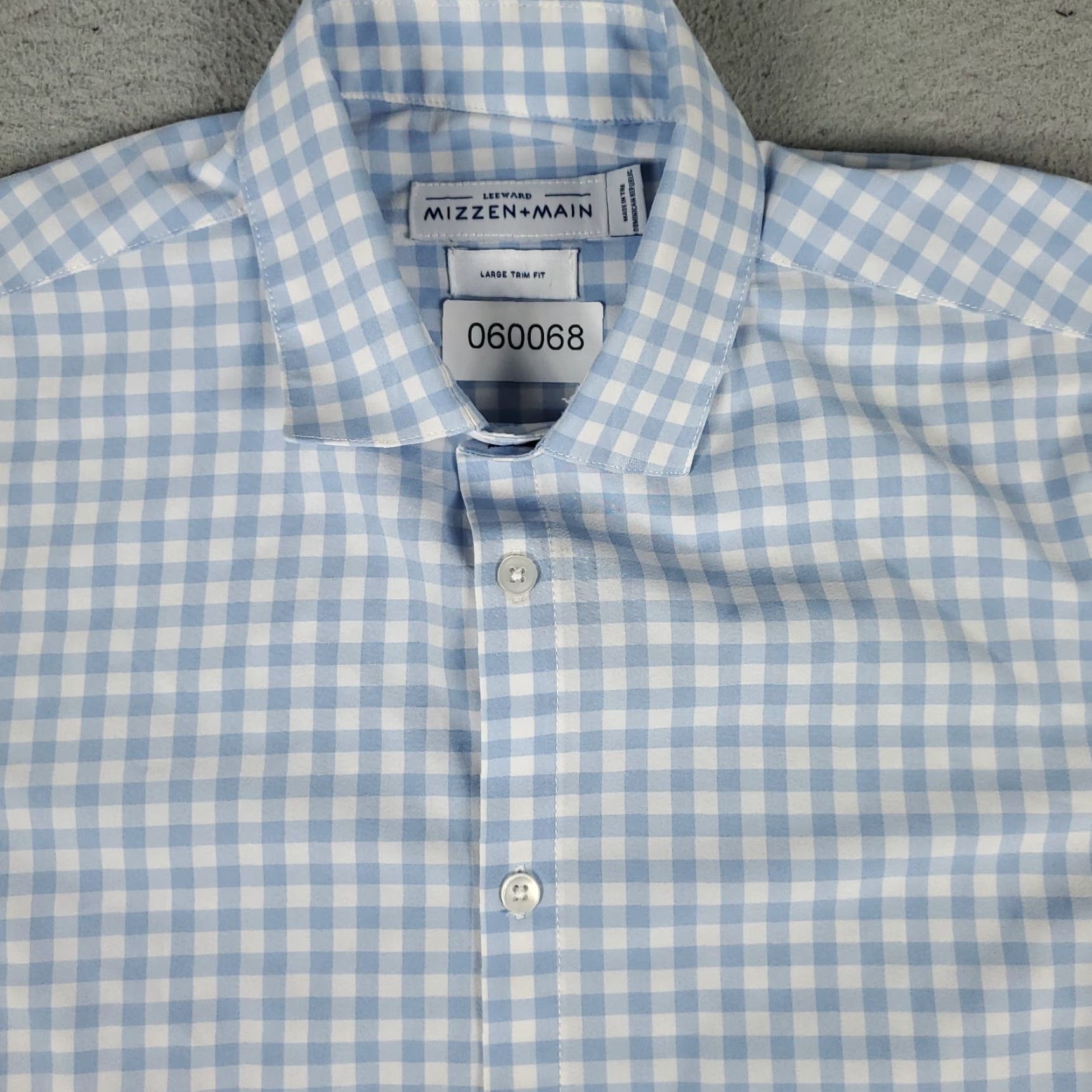 Mizzen+Main Mizzen+Main Shirt Mens Large Blue White Check Stretch Button Up Long Sleeve Size US L / EU 52-54 / 3 - 2 Thumbnail