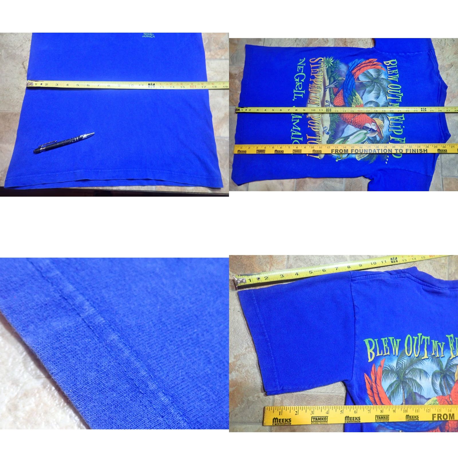 Vintage VINTAGE Margaritaville Jamaica T-Shirt XS Margaritaville Blue Parrot Jimmy Buffett 90s Parrothead Beach Double-Sided Tee Mens Size US XS / EU 42 / 0 - 8 Thumbnail