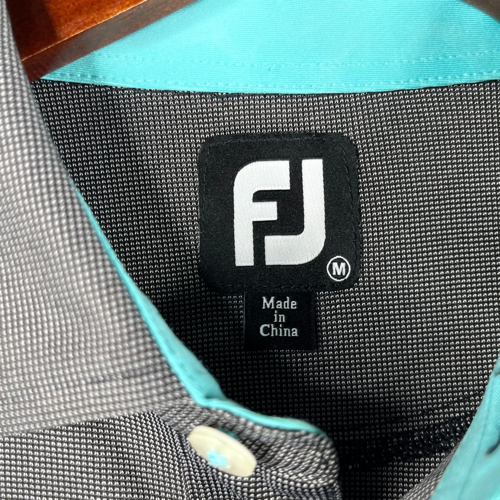 Footjoy FootJoy Polo Shirt Mens Medium Gray Teal Blue Accent Stretch Golf Shirt Casual Workwear Striped Logo 90s? Size US M / EU 48-50 / 2 - 4 Thumbnail
