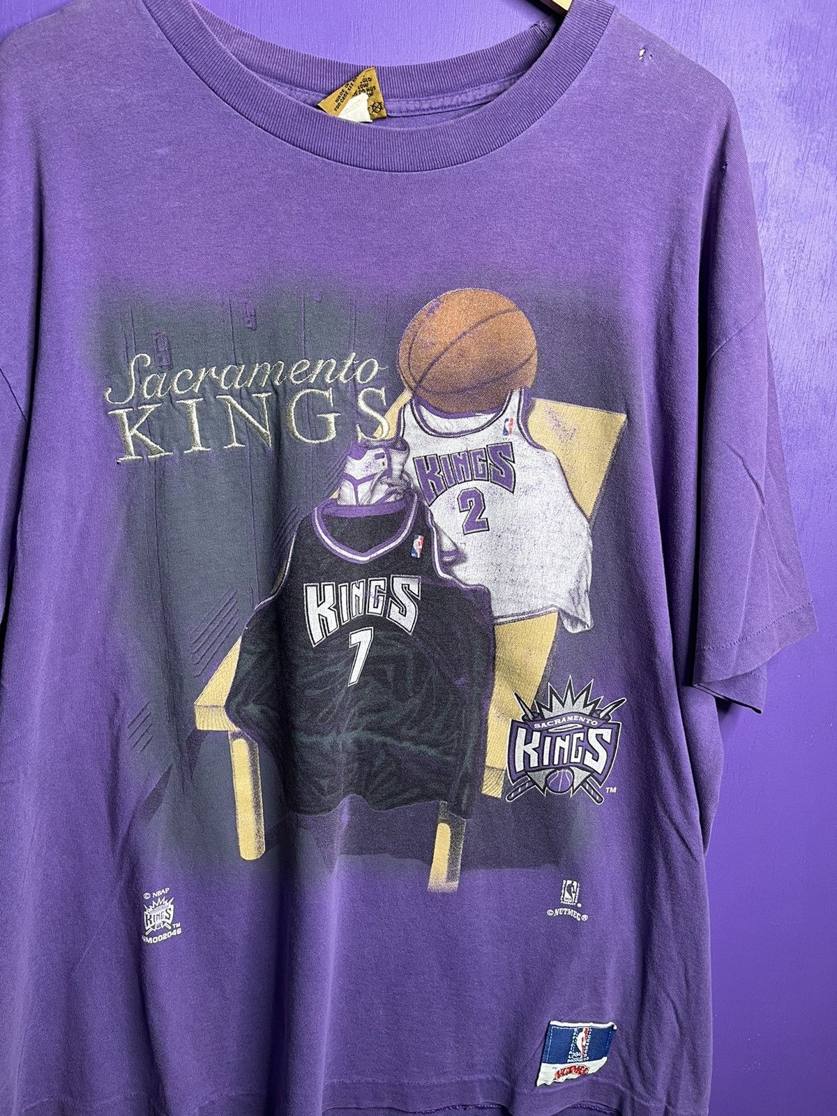 NBA × Nutmeg × Vintage Vintage 90s Nutmeg Sacramento kings jerseys tee Size US XL / EU 56 / 4 - 3 Thumbnail