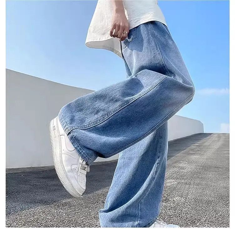 Japanese Brand Straight and loose tapered washed jeans Size US 34 / EU 50 - 4 Thumbnail