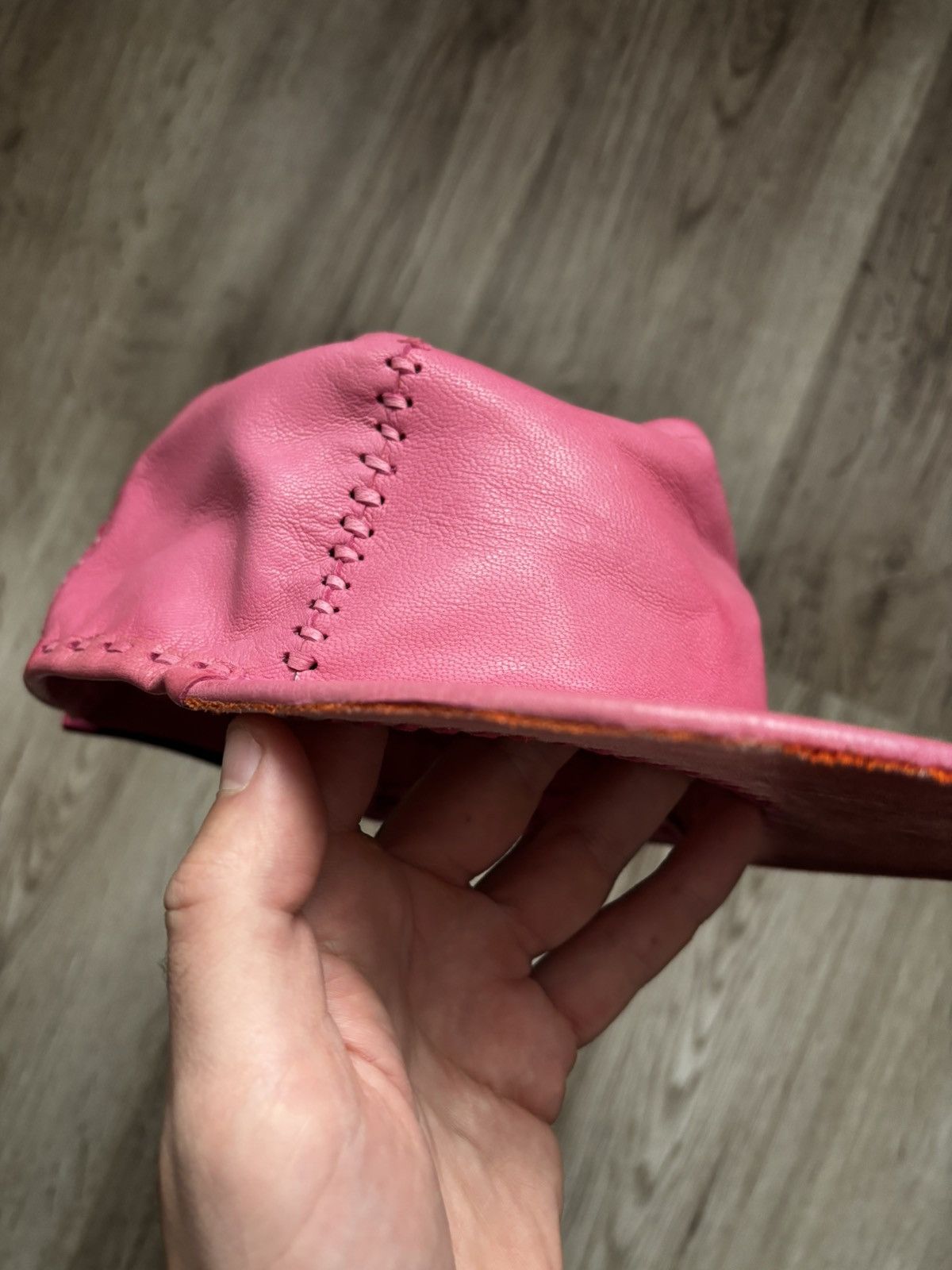 Other Pink Handmade Leather Cap Size ONE SIZE - 14 Thumbnail