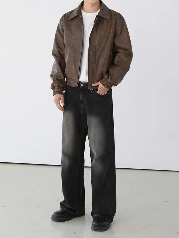 Jean Fukiishi x Hada Black Baggy Washed Denim Jeans Size US 33 - 3 Thumbnail