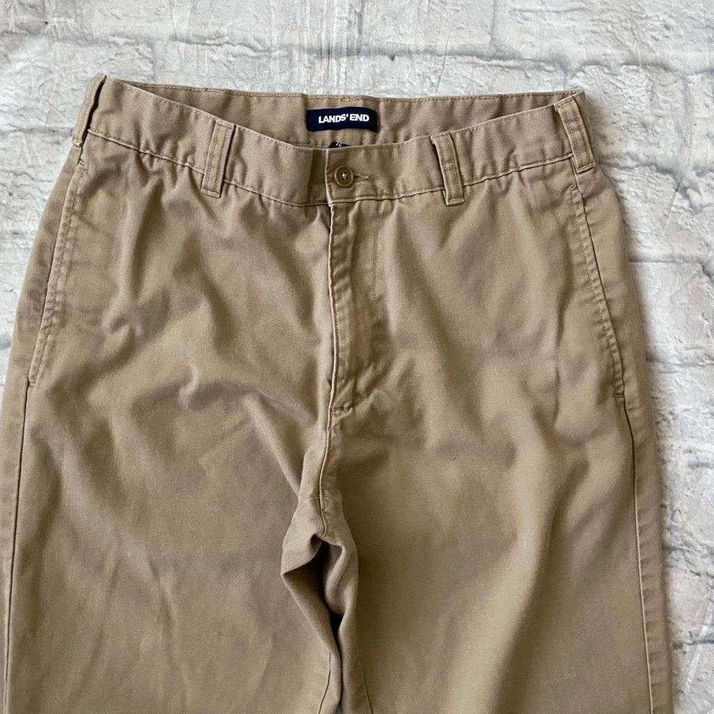 Lands' End Lands End men 30/30 cotton blend flat front tan chinos Size US 30 / EU 46 - 3 Thumbnail
